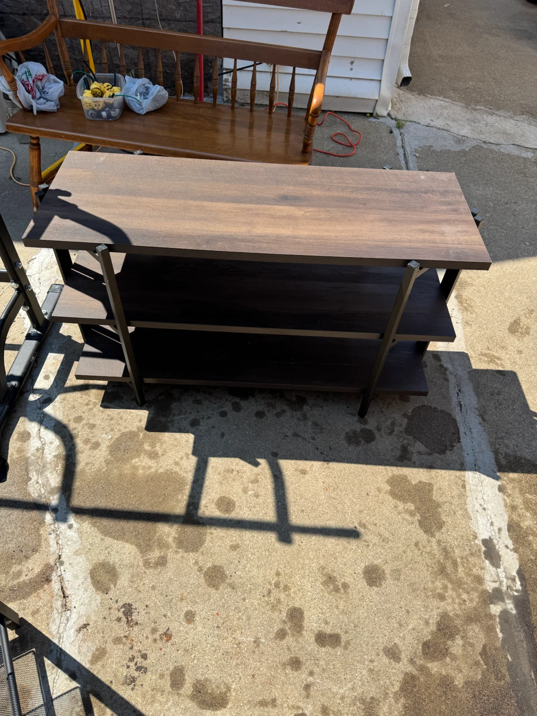 Dark Wood 3-Shelf Console Table - photo 3