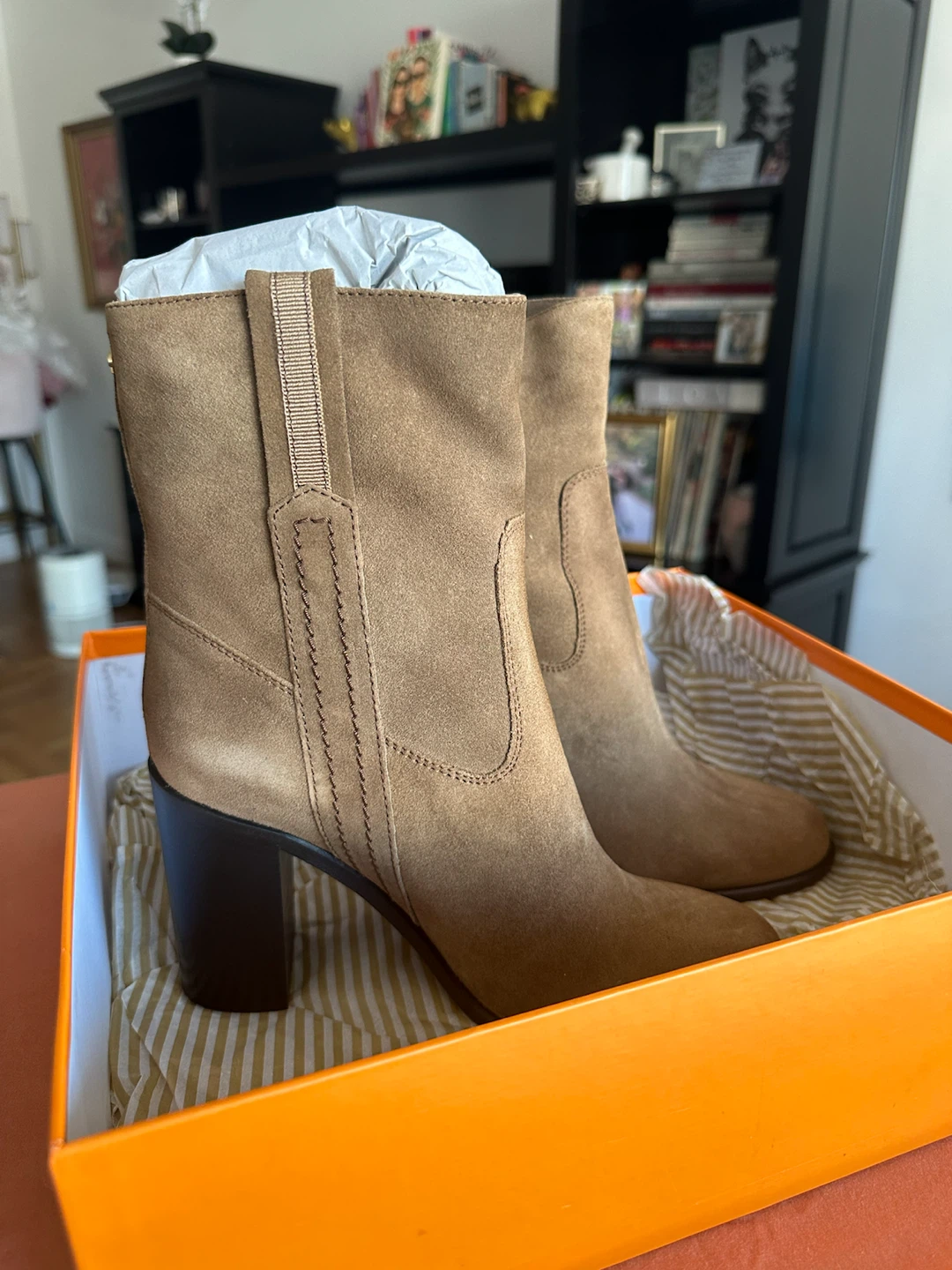 Kate Spade NEVER WORN Baise Leather Boots Tobacco/Sport Suede