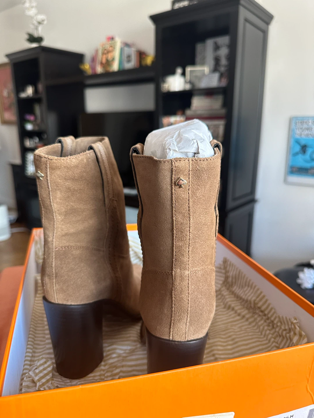 Kate Spade NEVER WORN Baise Leather Boots Tobacco/Sport Suede - photo 5
