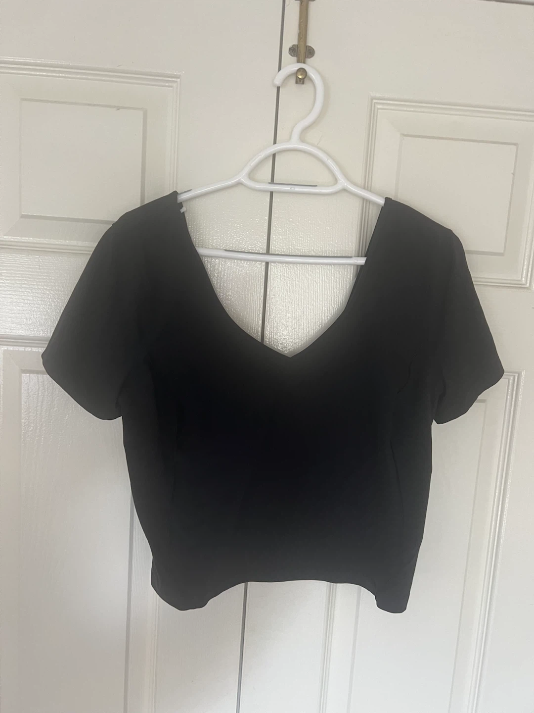Lululemon Black Cropped V-Neck Top