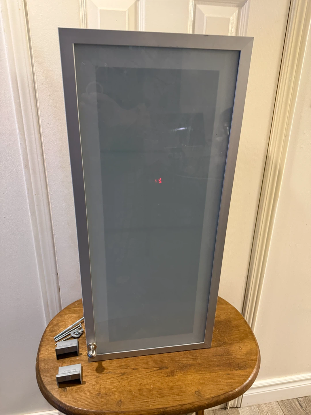 Grey Medicine Cabinet with Glass Door