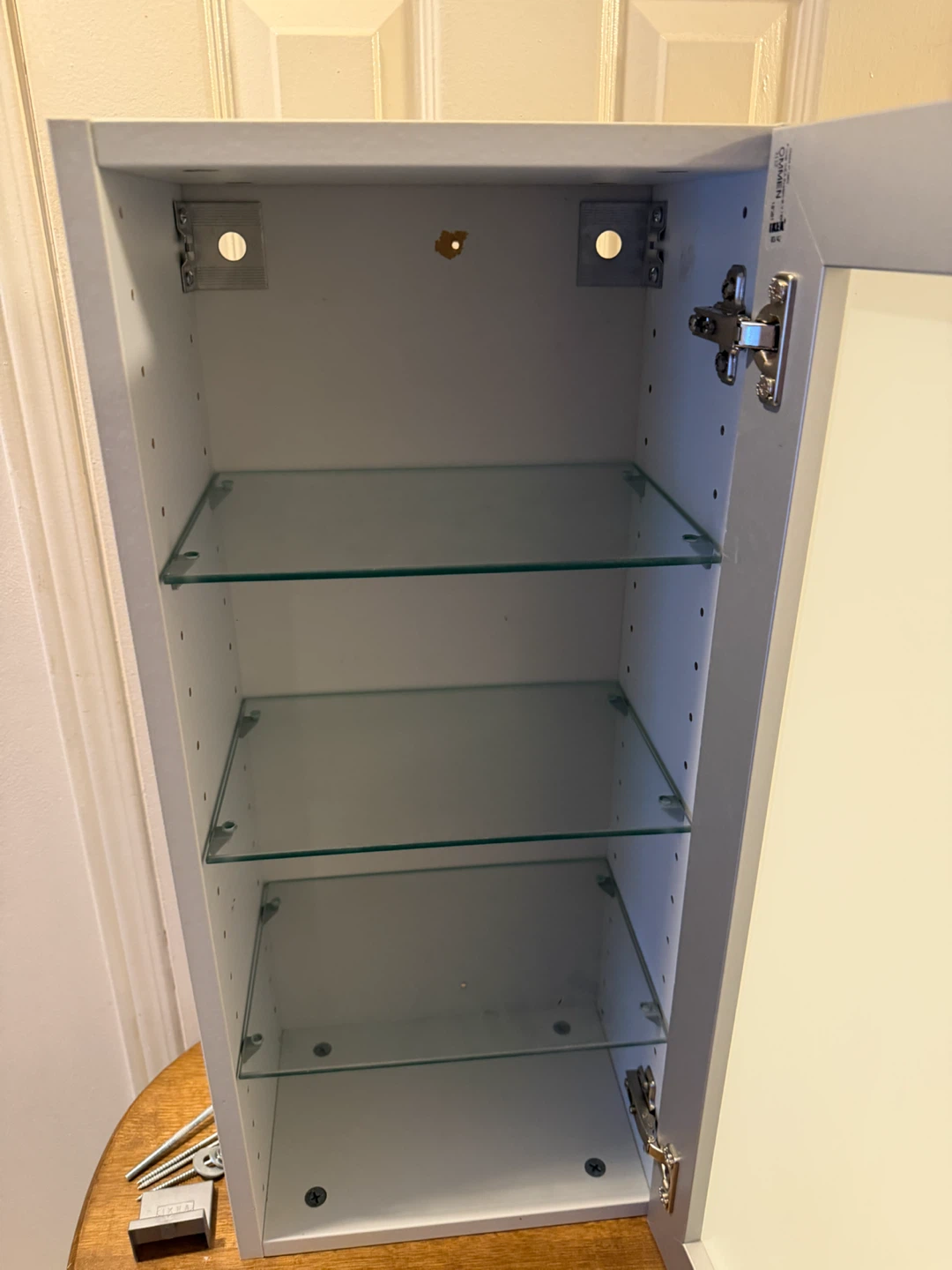Grey Medicine Cabinet with Glass Door - photo 3
