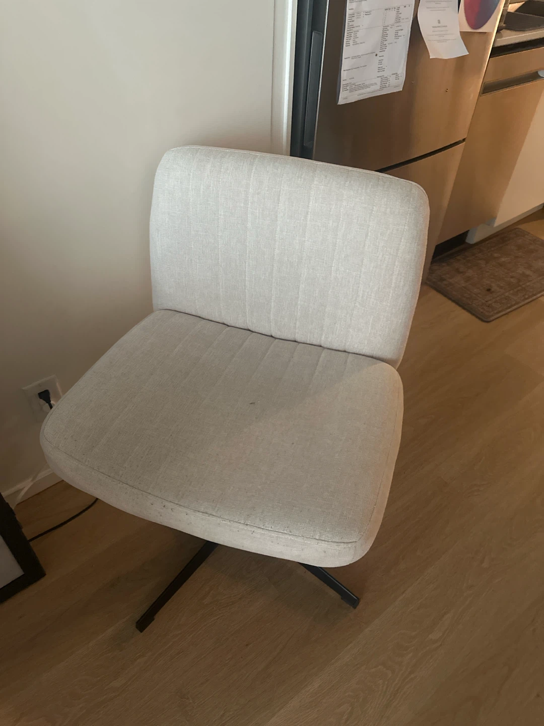 Light Grey Upholstered Swivel Chair