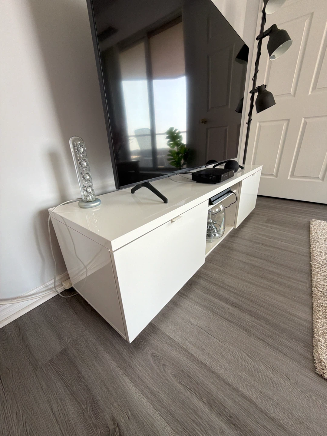 White Glossy Media Console / TV Stand