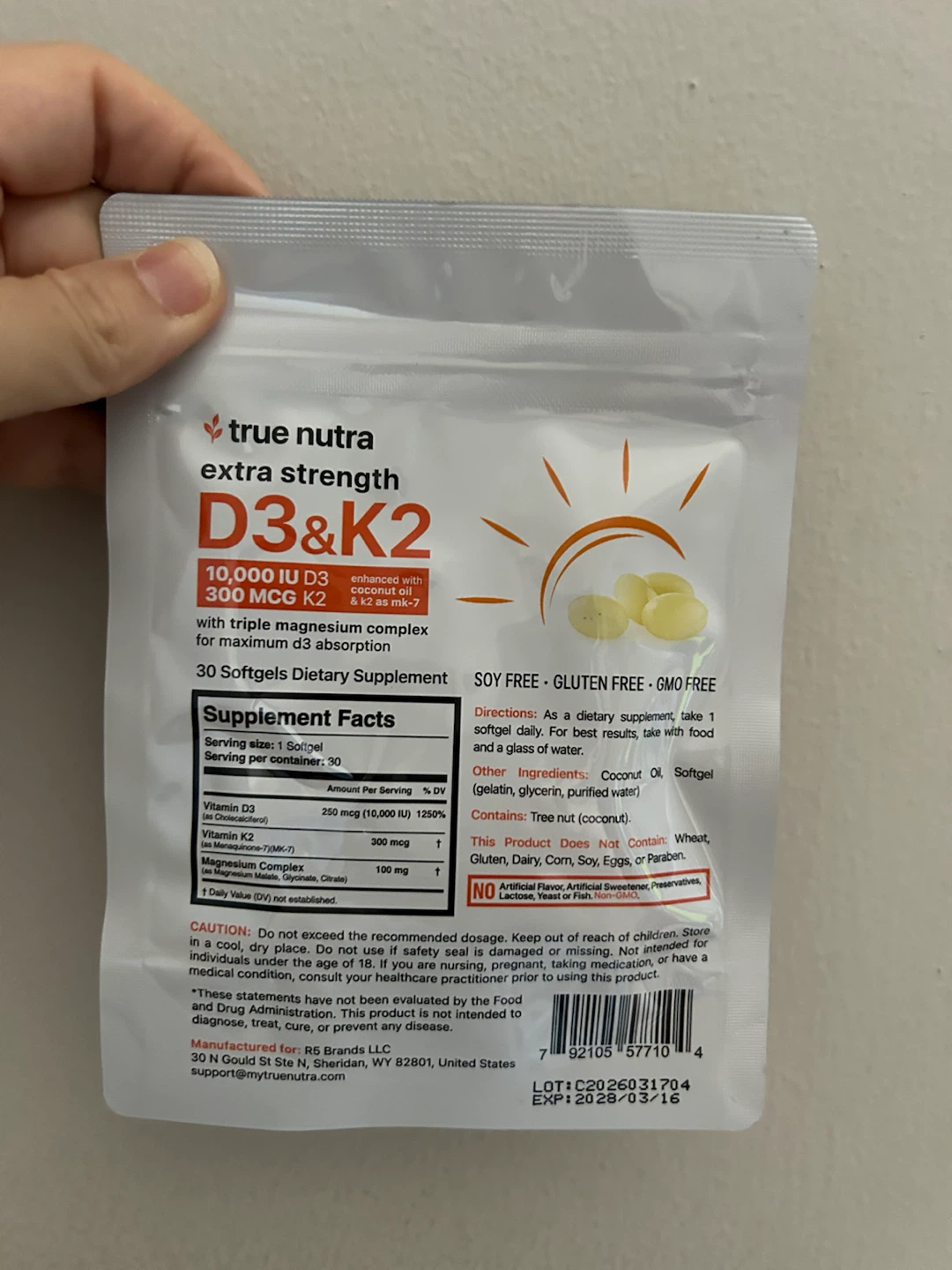 True Nutra Extra Strength D3 & K2 Dietary Supplement - photo 2