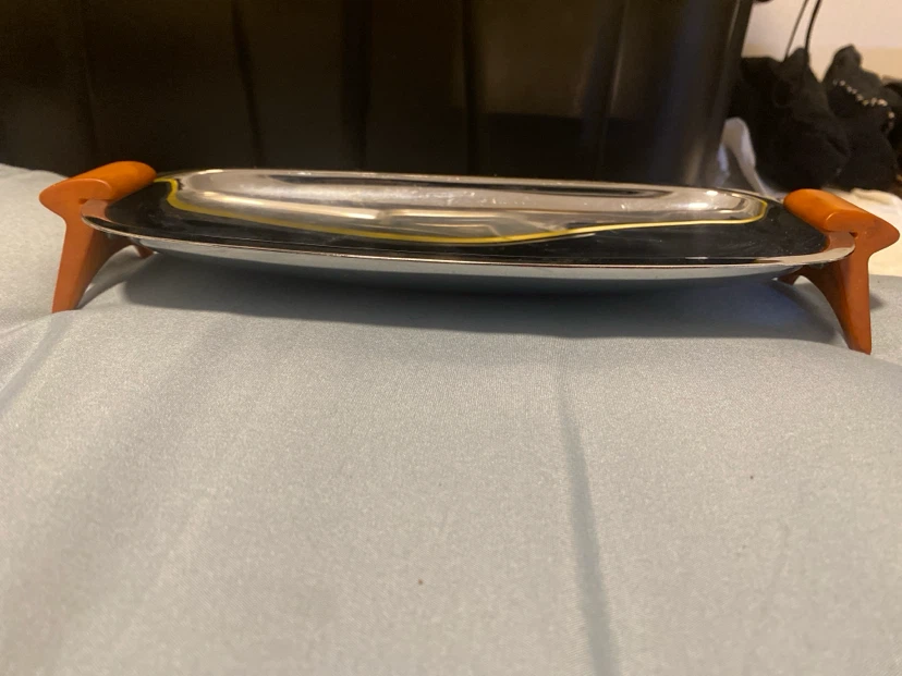 Vintage Serving Tray with Amber Handles - photo 2