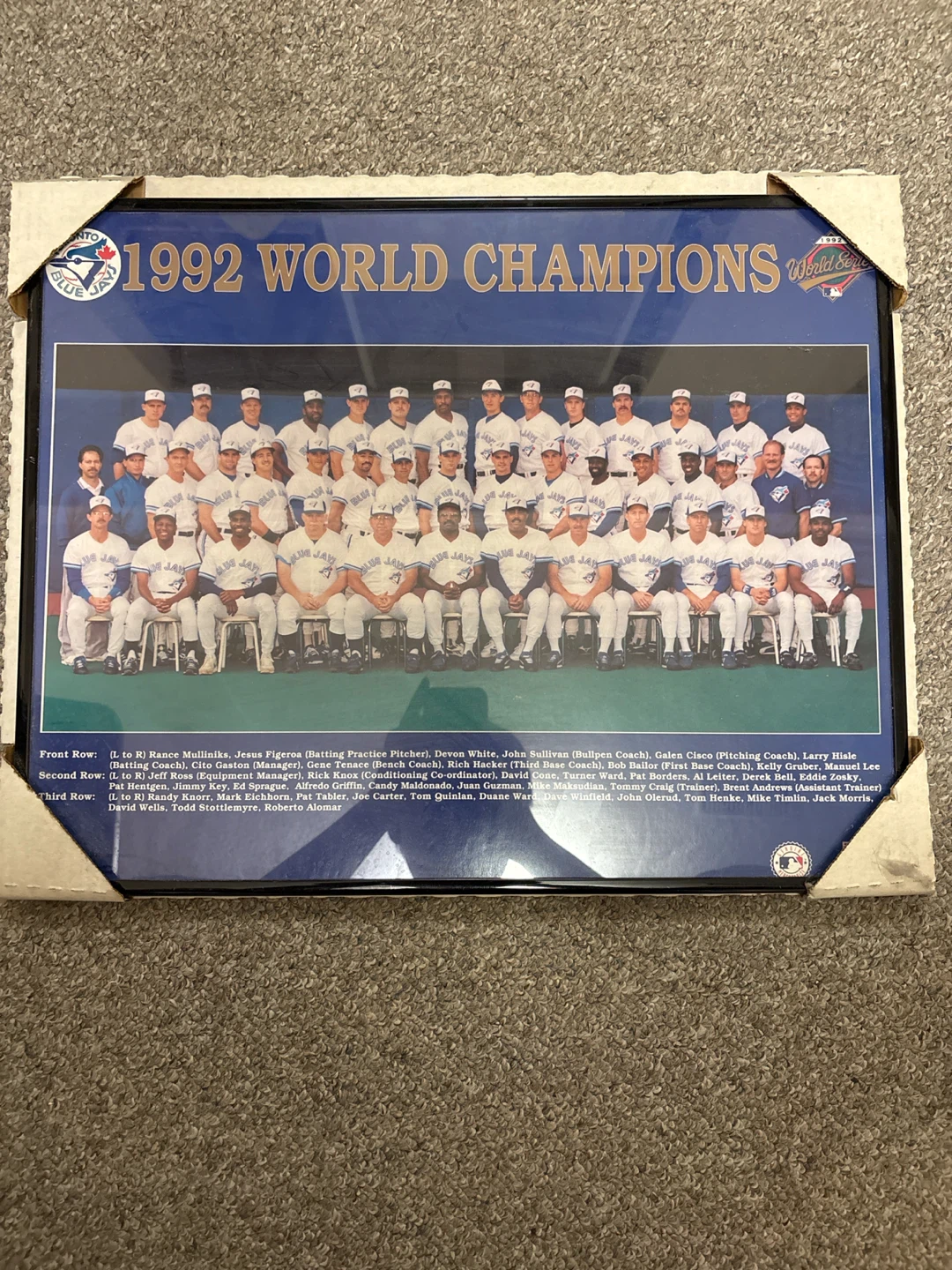 1992 World Champions Toronto Blue Jays Framed Photo
