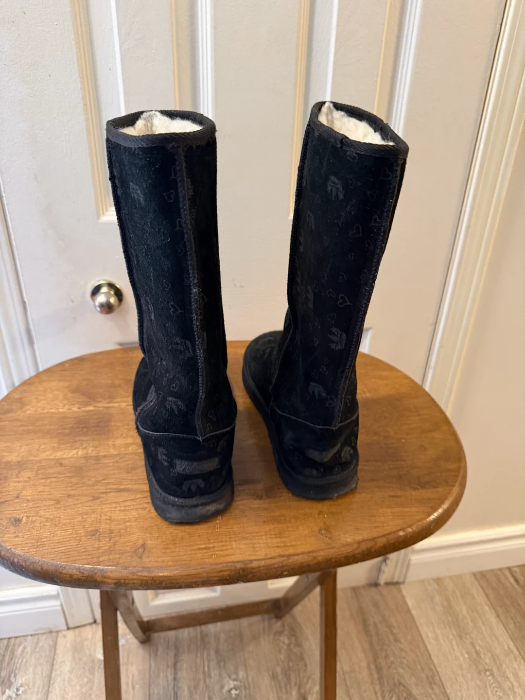 Black UGG Boots with Crown Pattern - photo 3