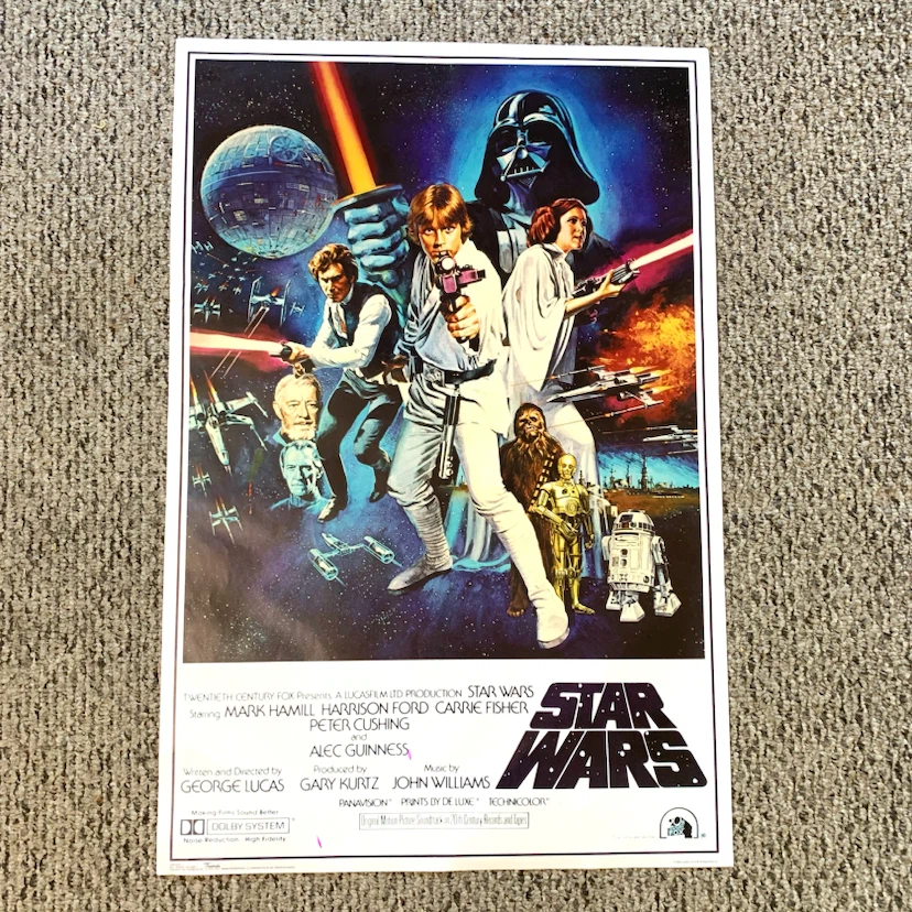 Star Wars Movie Poster Original Wall Art Sci Fi Collectible