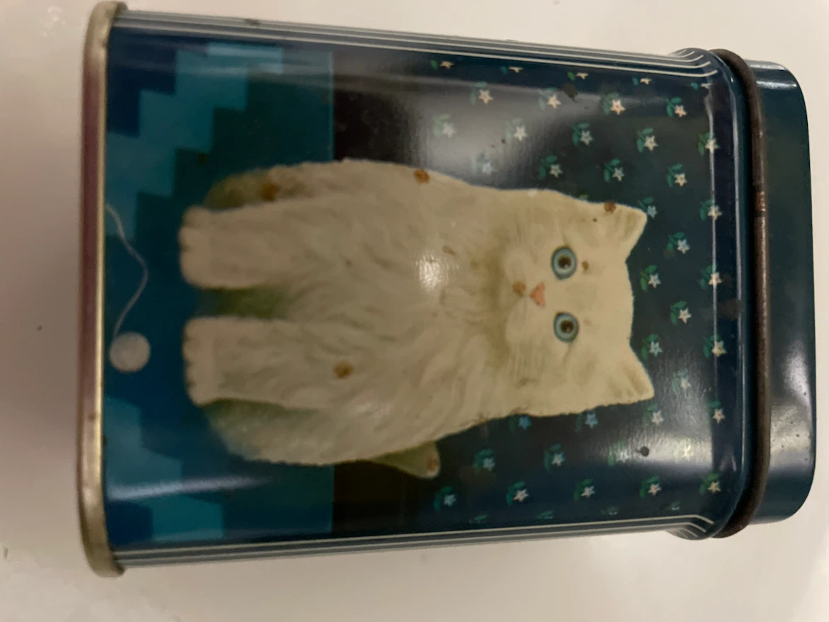 Vintage Tin Box with Cat Design - photo 5