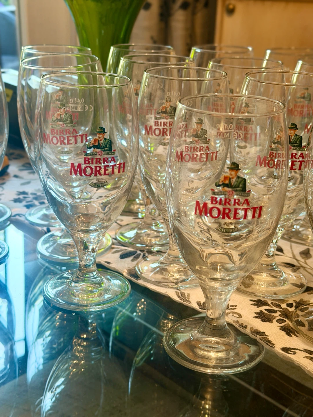 Birra Moretti Beer Glasses - Set of 12