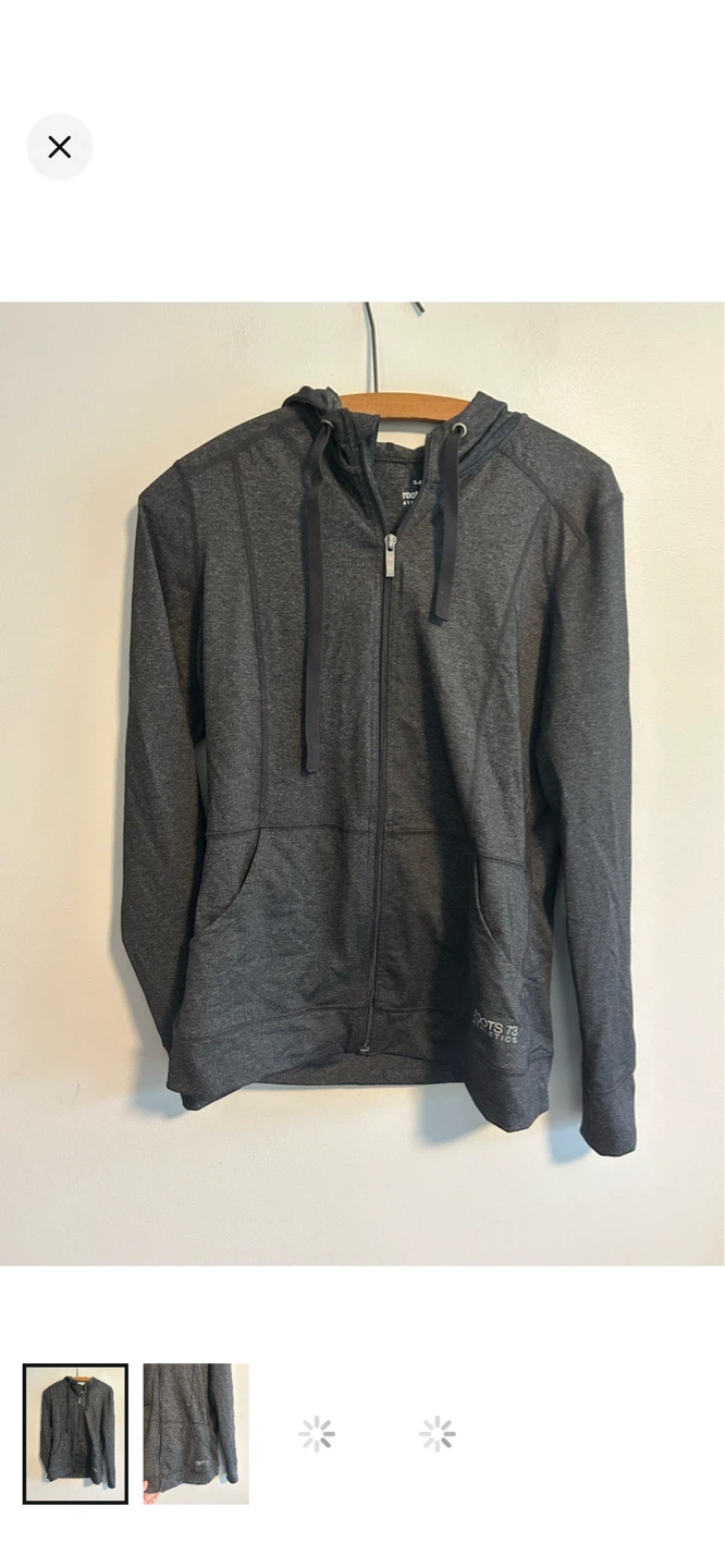 Roots 73 Athletics Full Zip Hoodie - Dark Grey - Size S/P