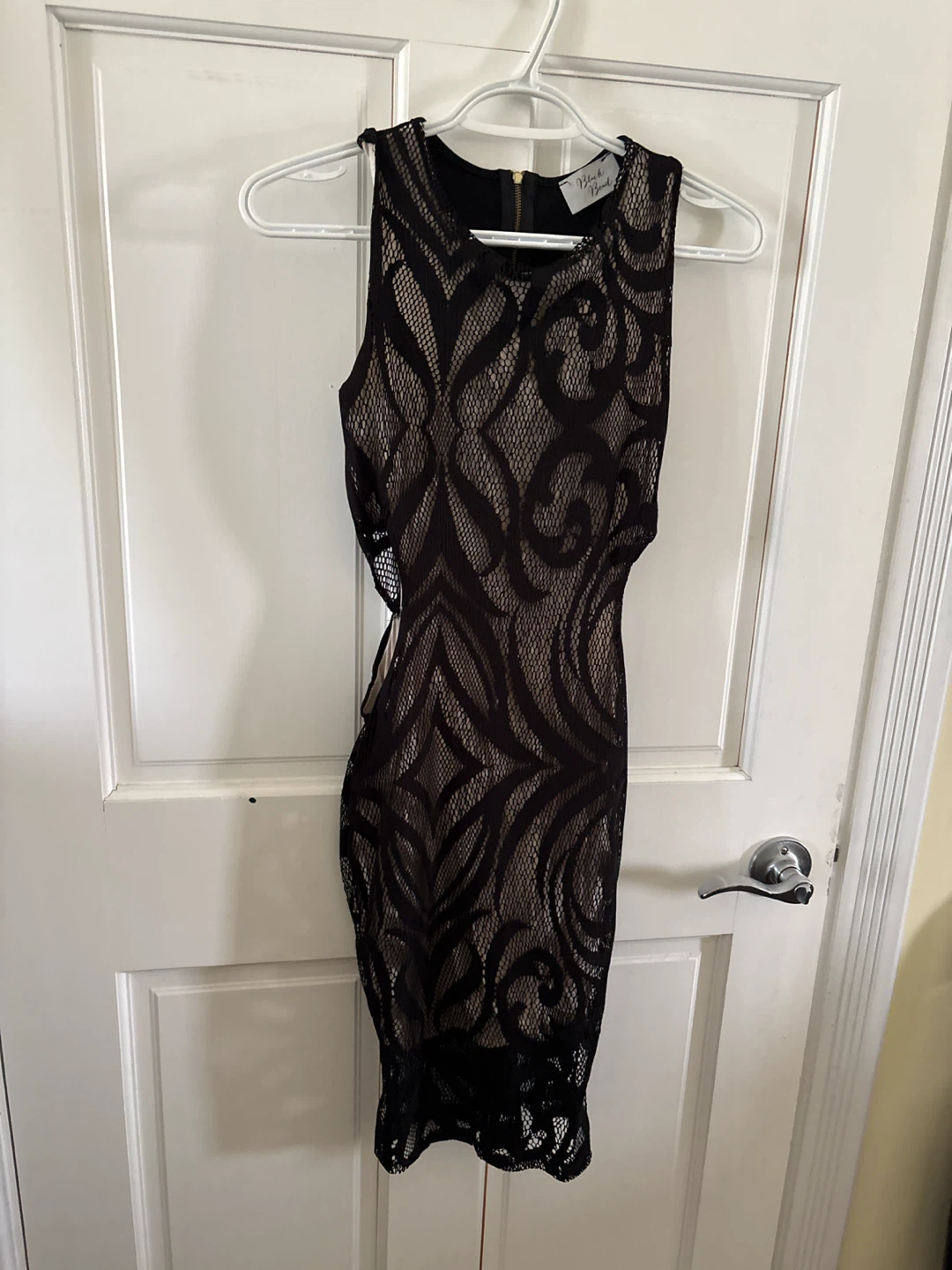 Black Lace Cutout Bodycon Dress