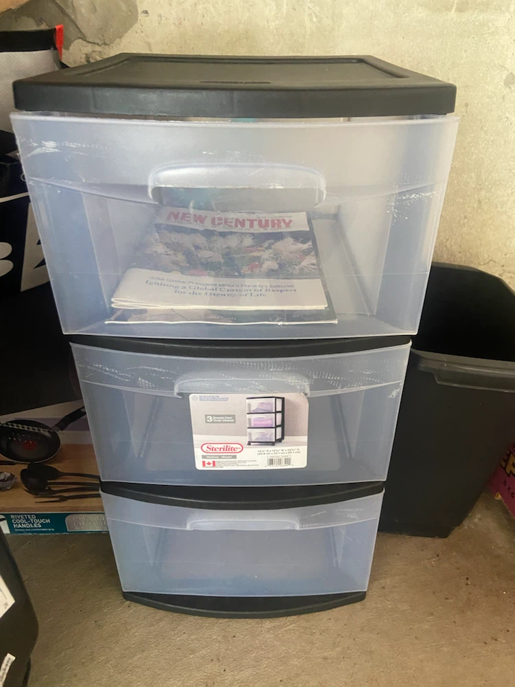 Sterilite 3 Drawer Plastic Organizer