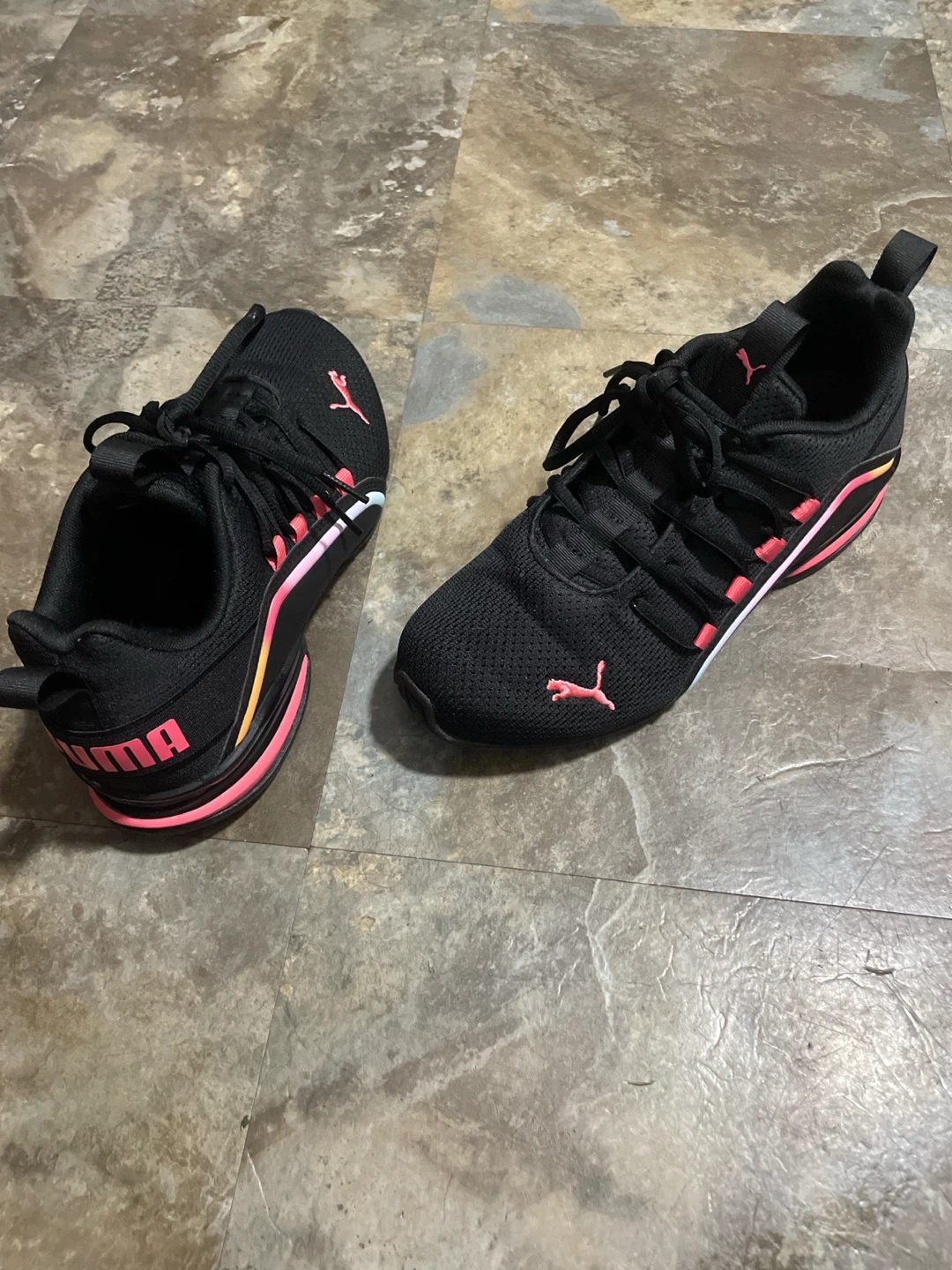 Puma Black and Pink Running Shoes