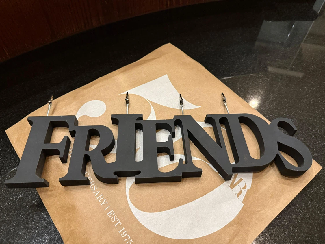 Black "FRIENDS" Sign Photo Holder