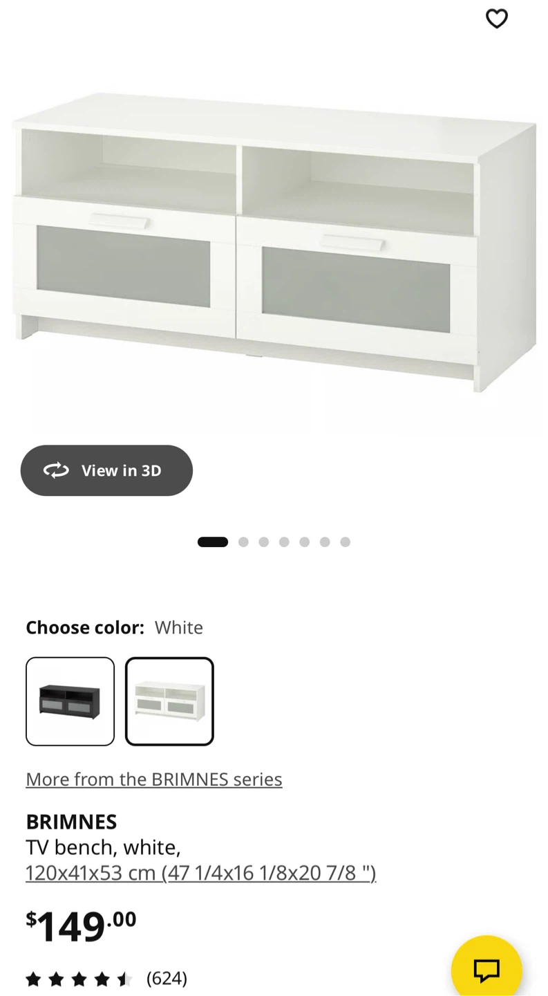 IKEA BRIMNES TV Bench White - photo 2