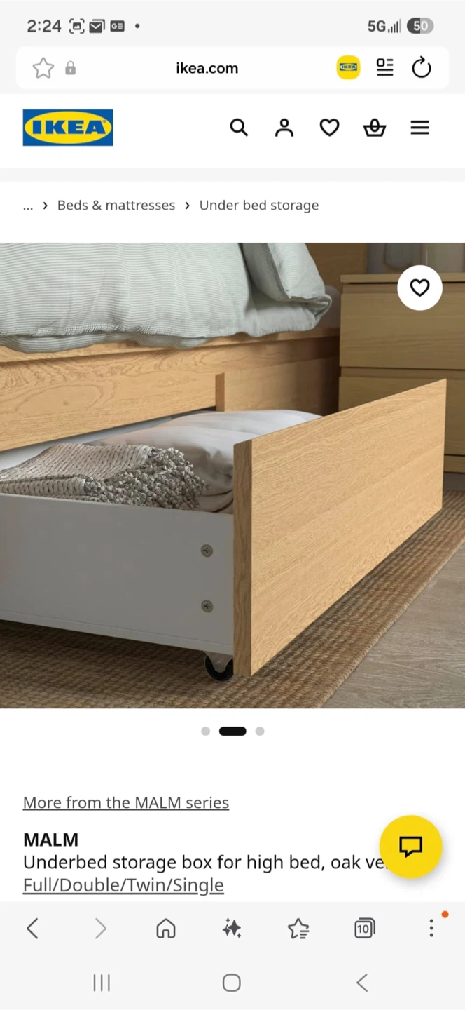 (A PAIR) IKEA MALM Underbed Storage Box