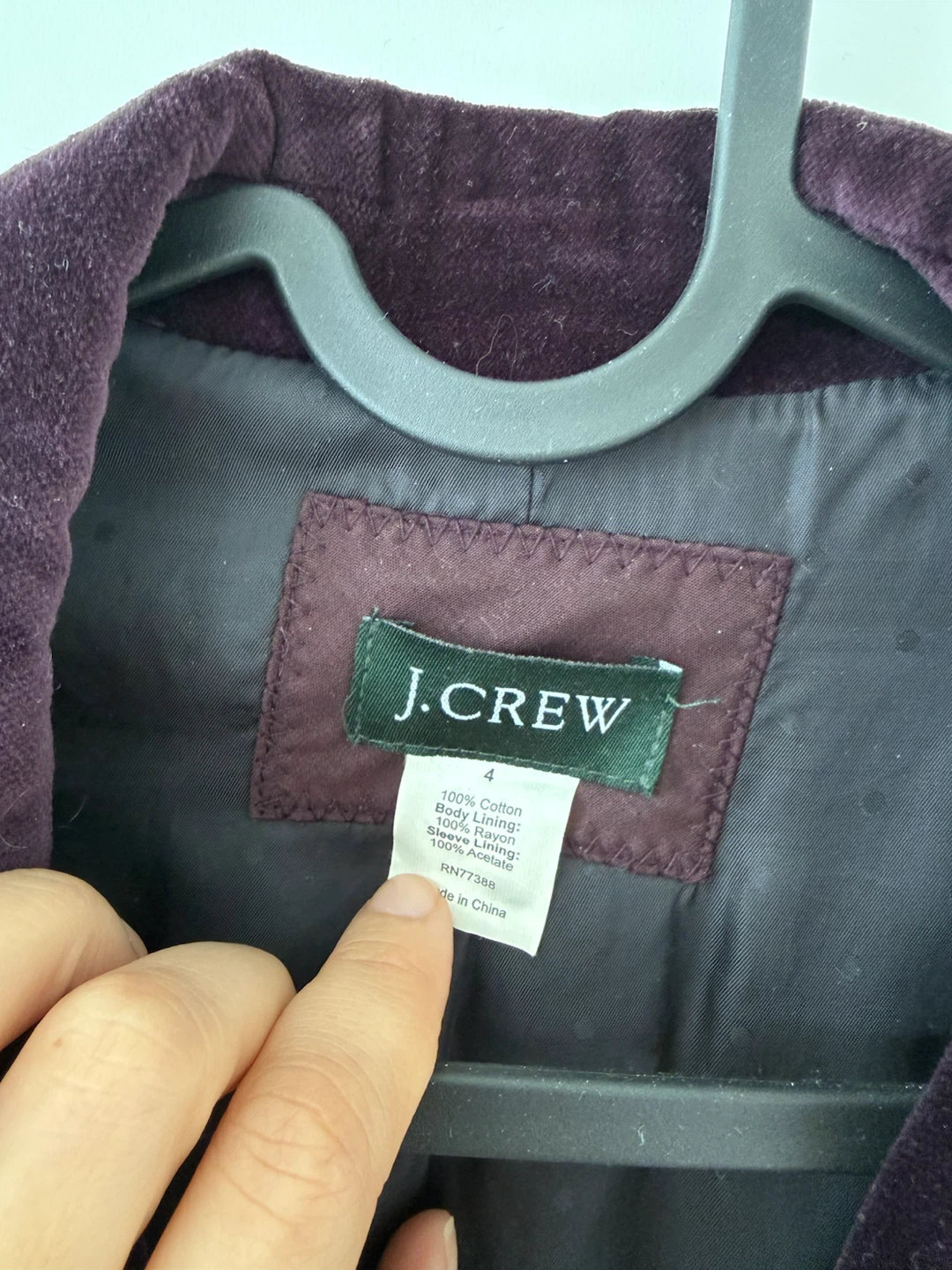 J. Crew Velvet Blazer - Purple - Size 4 - photo 2