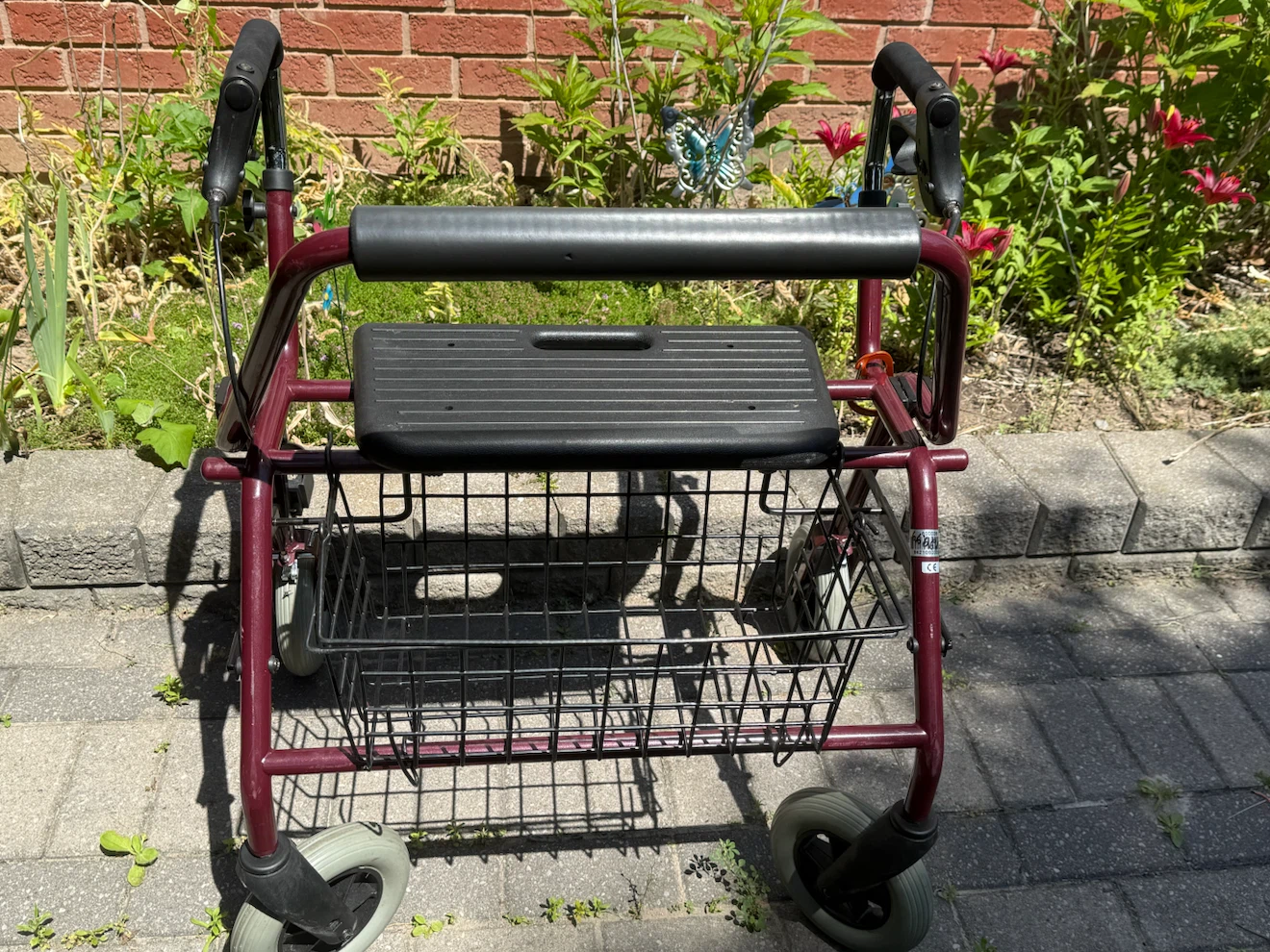 Like New-Red Walker with Seat and Basket $50