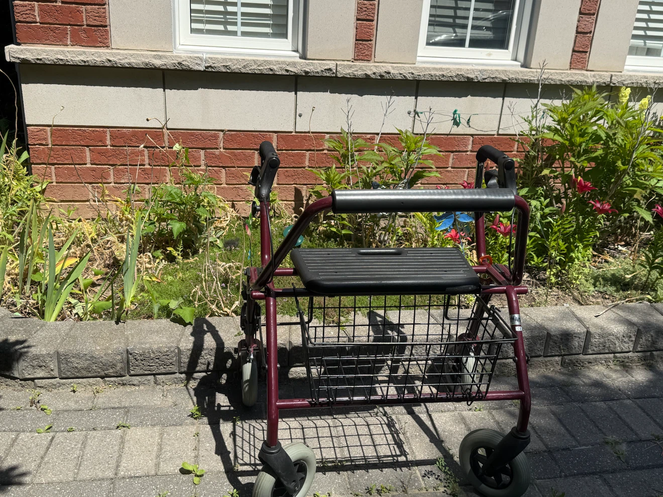 Like New-Red Walker with Seat and Basket $50 - photo 2