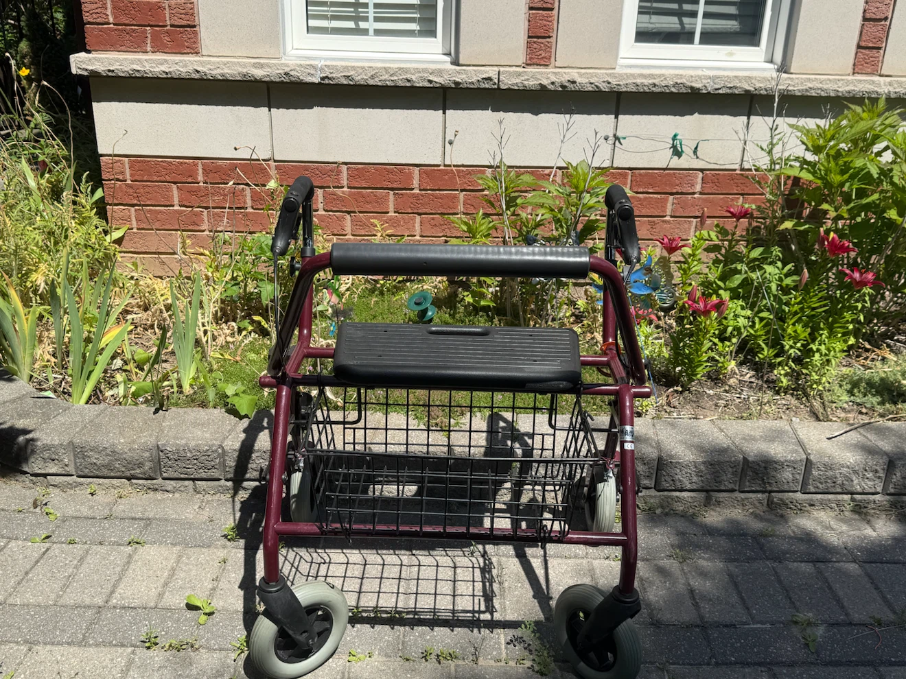 Like New-Red Walker with Seat and Basket $50 - photo 3