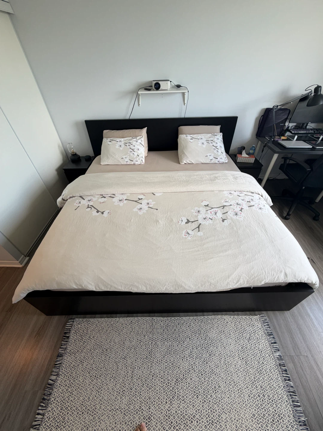 Dark Wood Platform Bed Frame