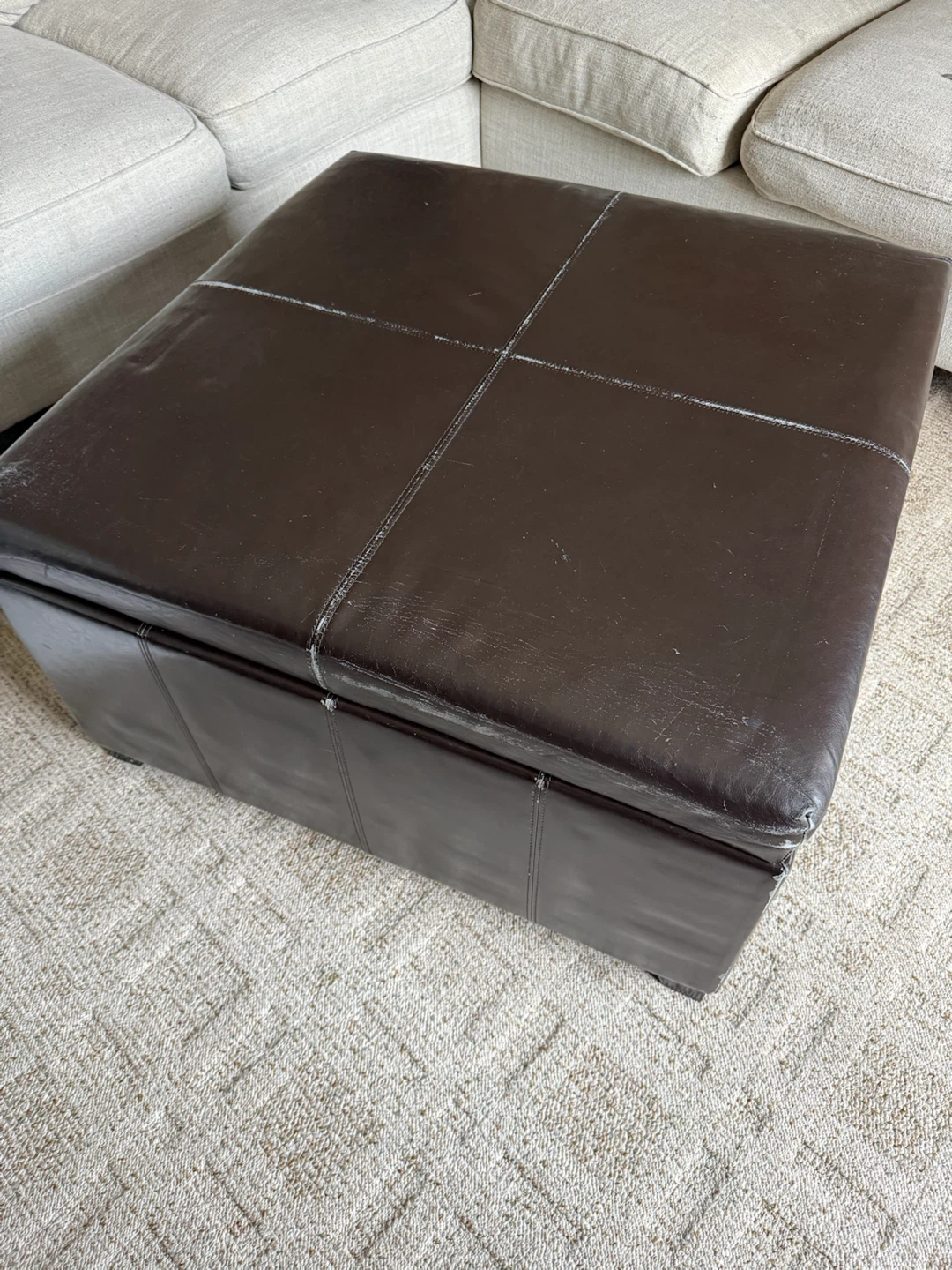 Brown Storage Ottoman