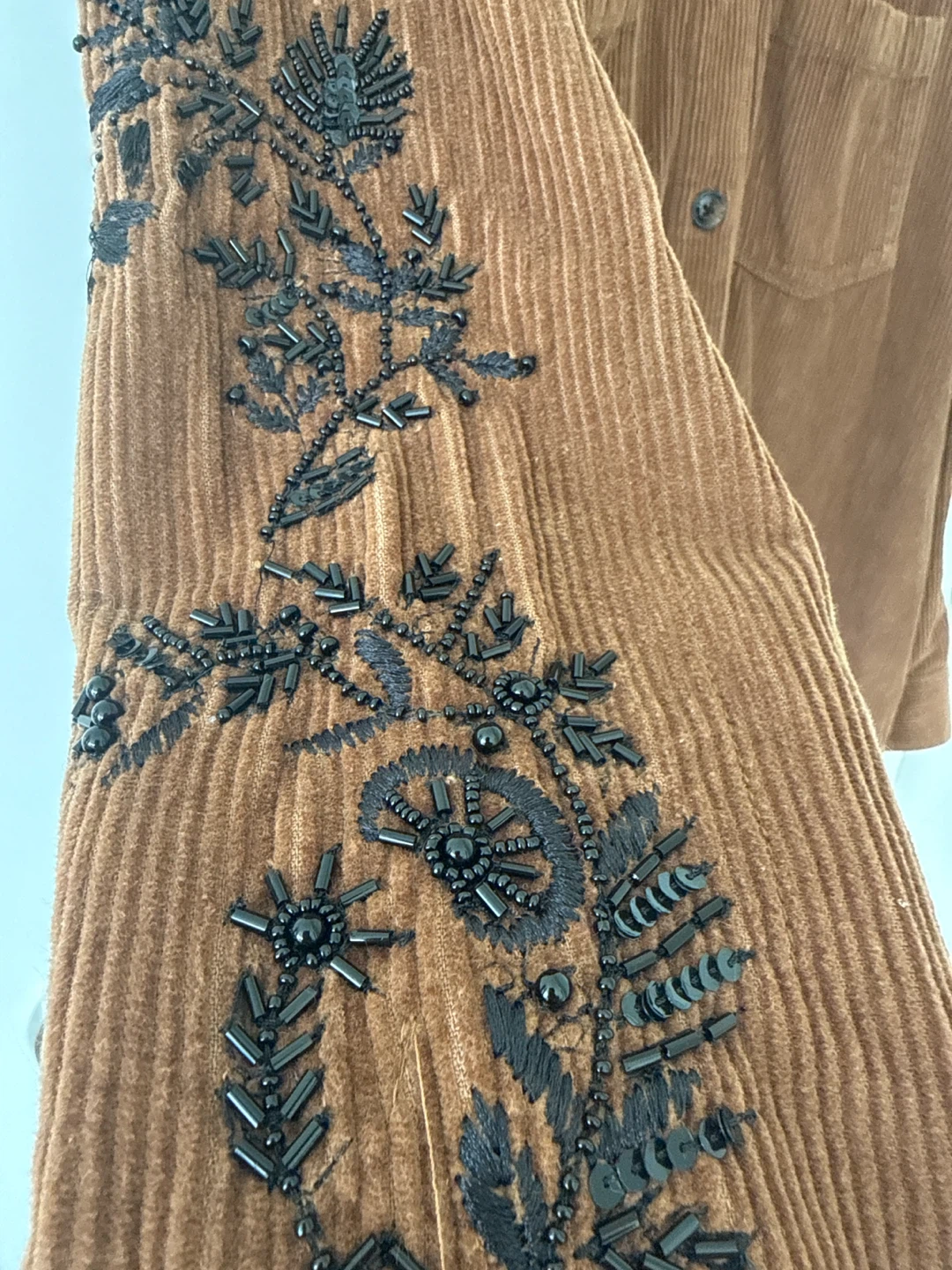 Anthropologie Embellished Corduroy Shirt - Size S - photo 2