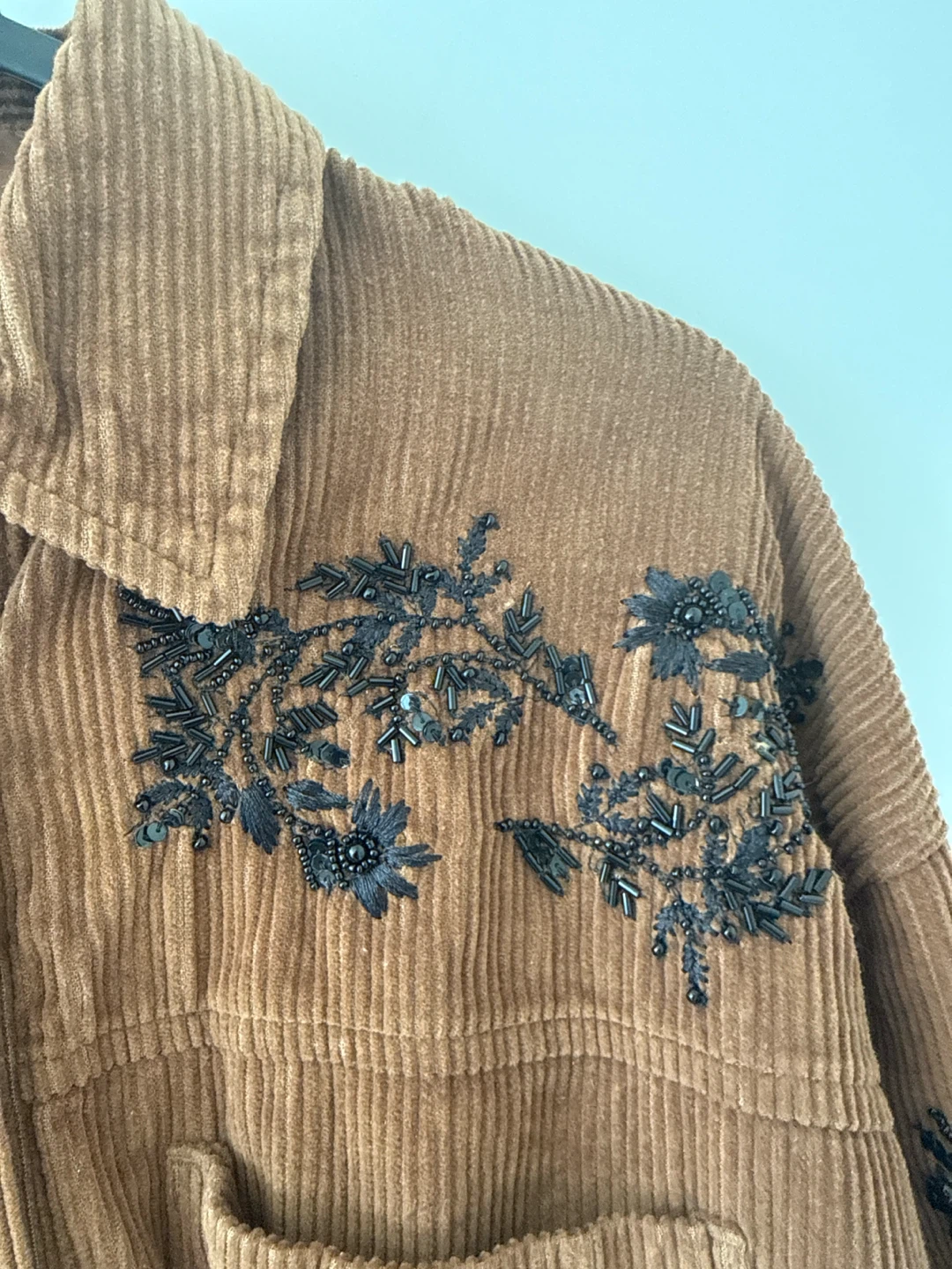 Anthropologie Embellished Corduroy Shirt - Size S - photo 5