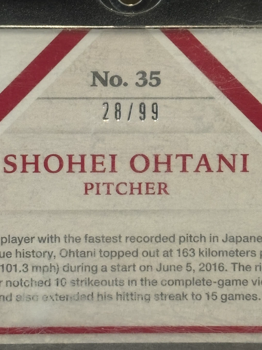 Great Ohtani Card 28/99 Rookie - Great Investment! - photo 5