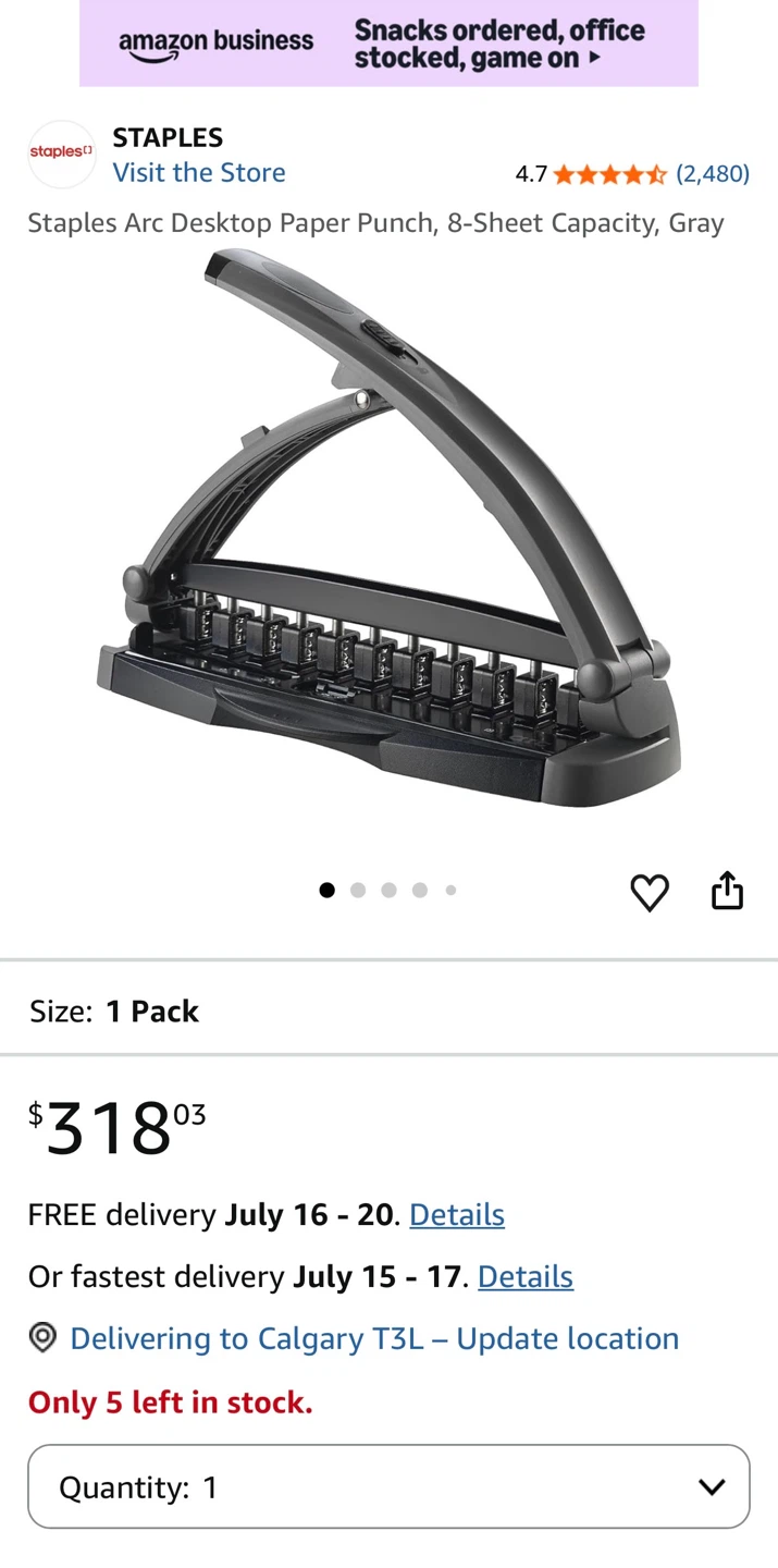 Staples Arc Desktop Paper Punch - photo 4