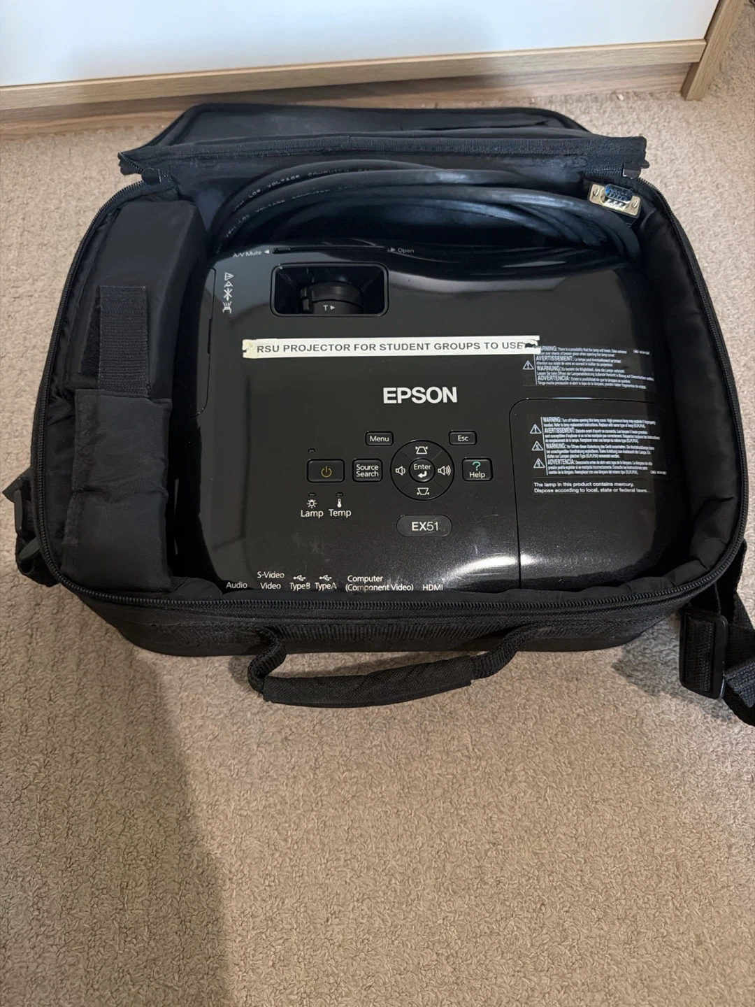 Epson EX51 Projector with Carrying Bag