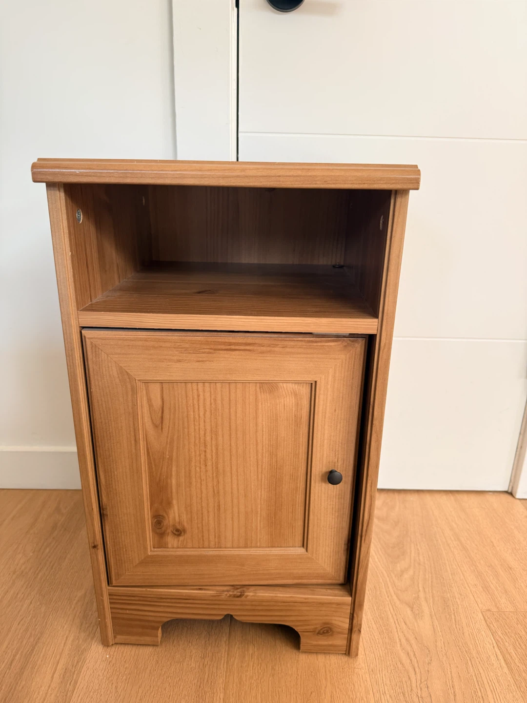 Ikea Oak Nightstand with Cabinet