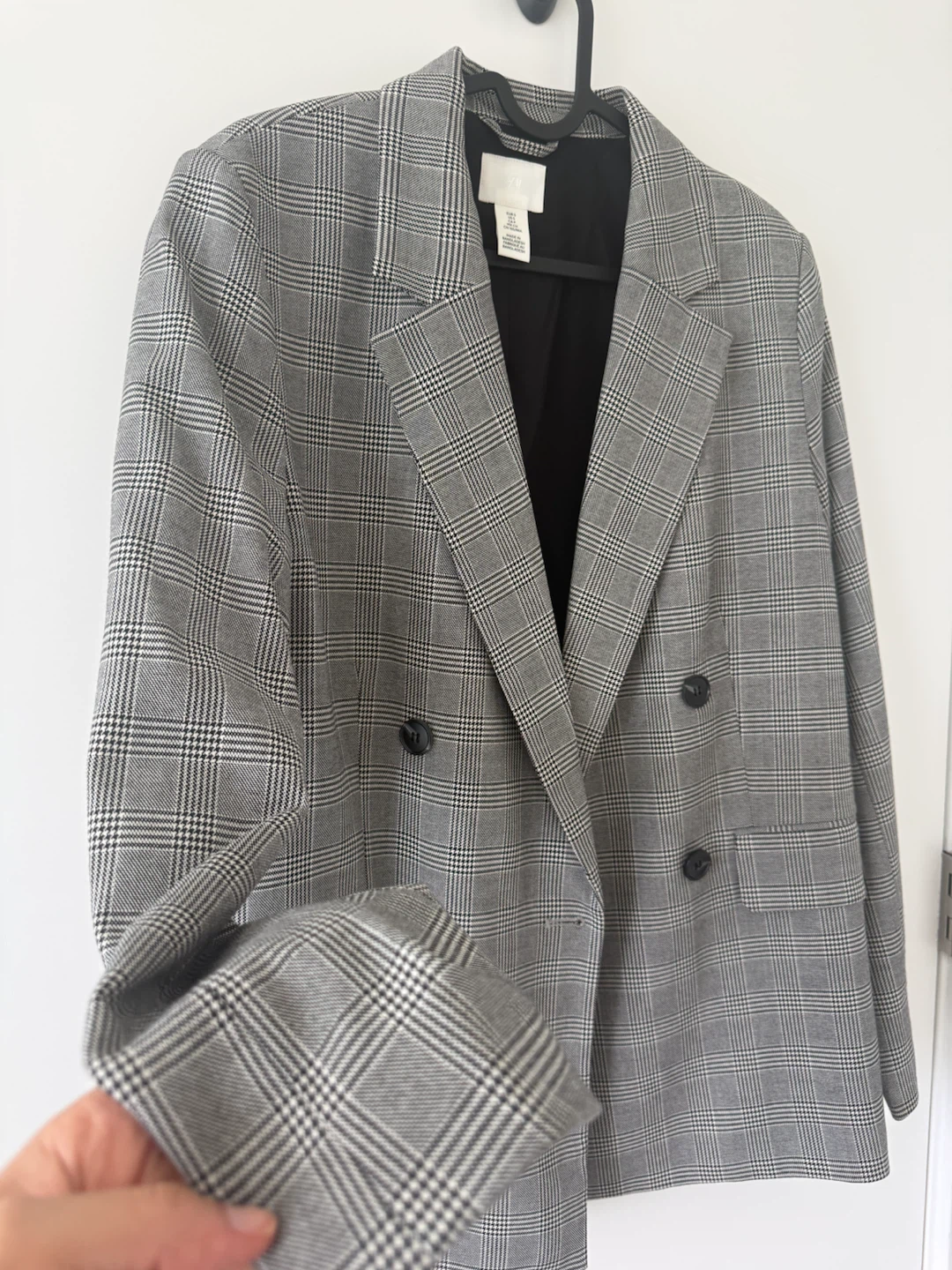 H&M Plaid Double-Breasted Blazer Size S - photo 3