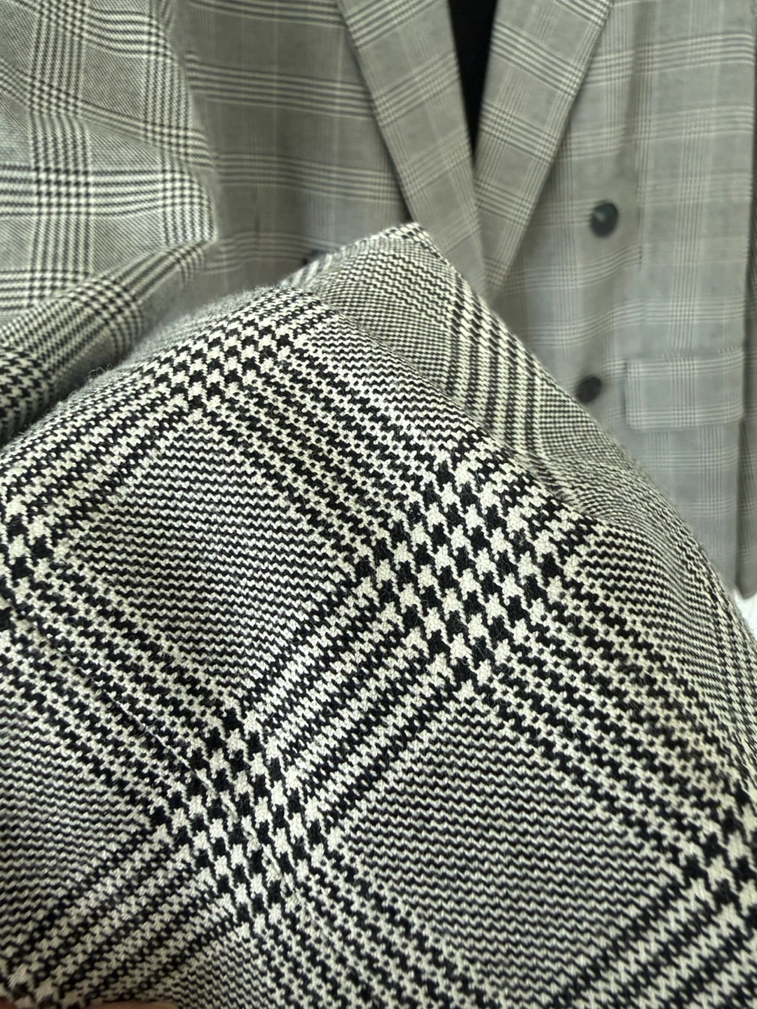 H&M Plaid Double-Breasted Blazer Size S - photo 4