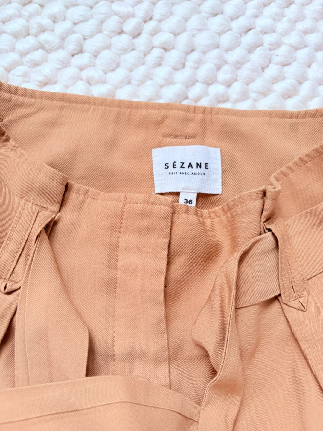 Sèzane Tan High Waist Shorts Size 36 - photo 2