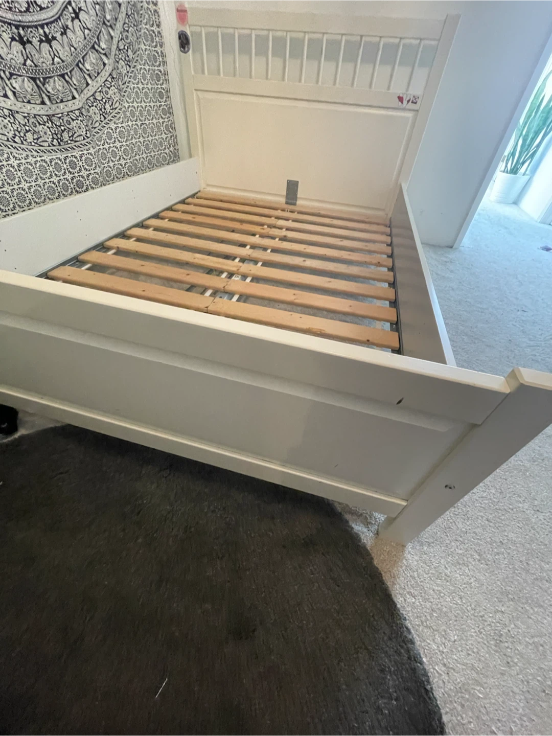 Hemnes Ikea Double White Bed Frame - photo 2