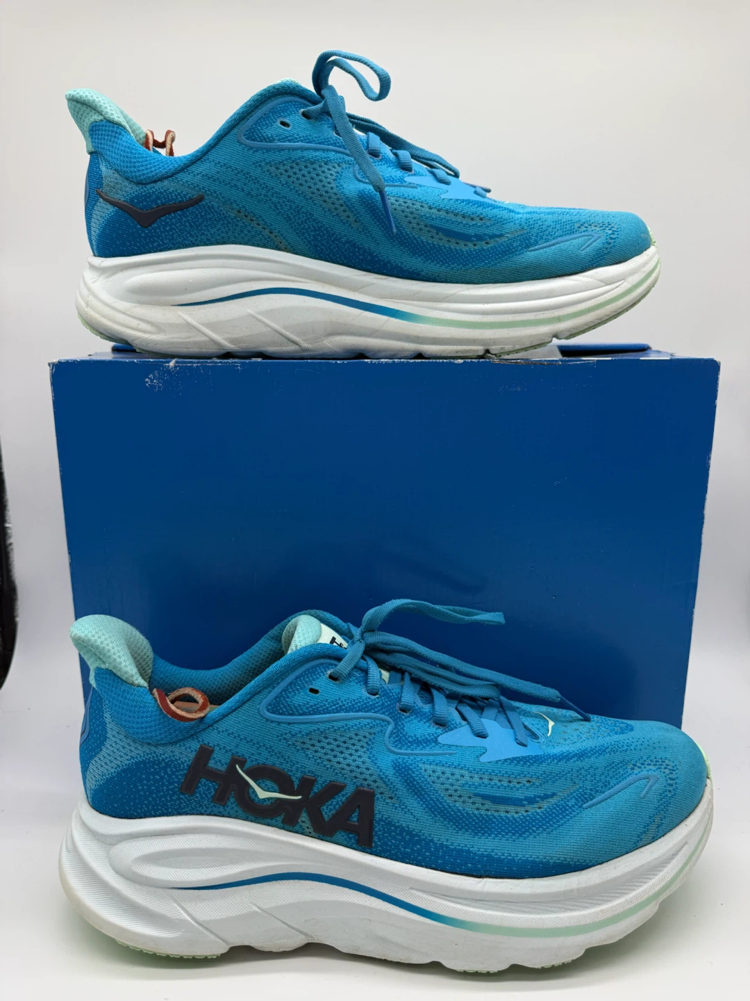 Hoka Clifton 10 Wide Skyward Blue Men’s Running Shoes Sz 11 2E - photo 2