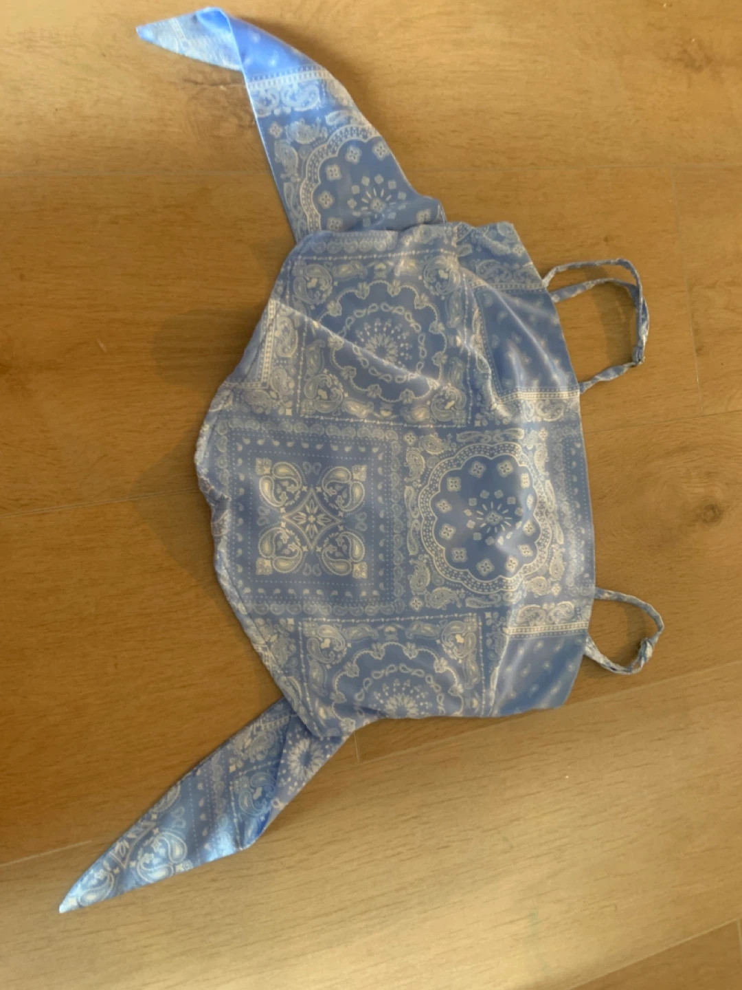Blue Bandana Print Hair Scarf