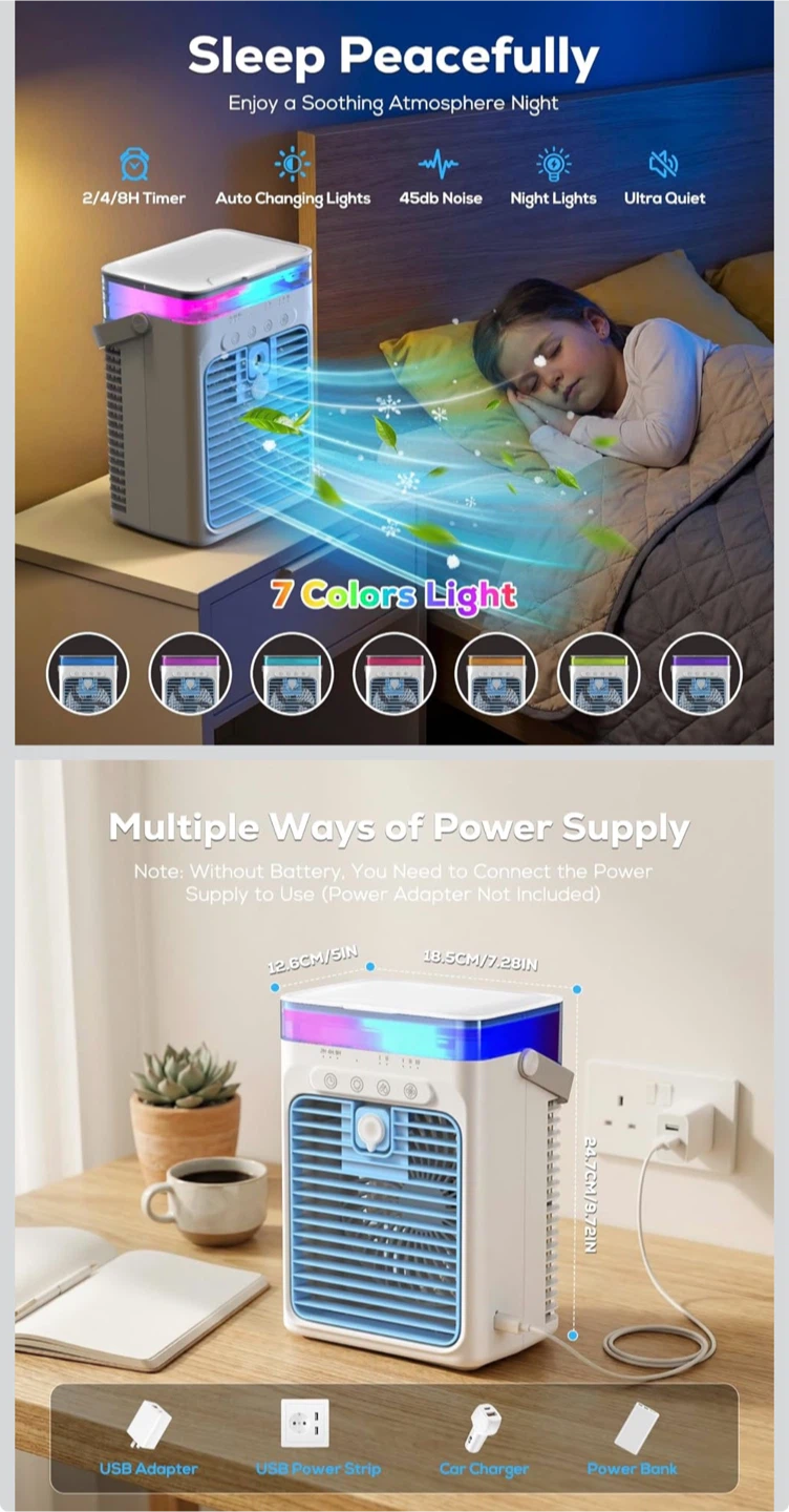 Portable Mini Air Cooler with 1000ml Water Tank - photo 4