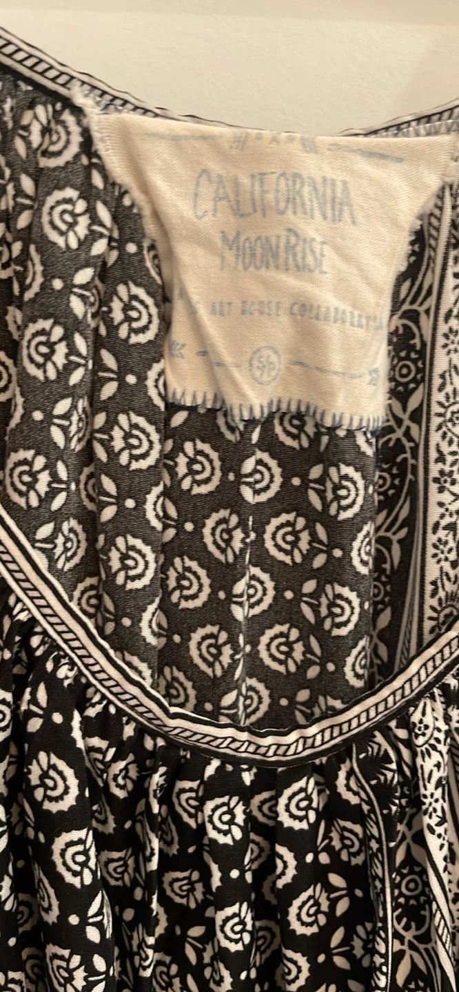 California Moon Rise Black & White Print Wide Leg Pants