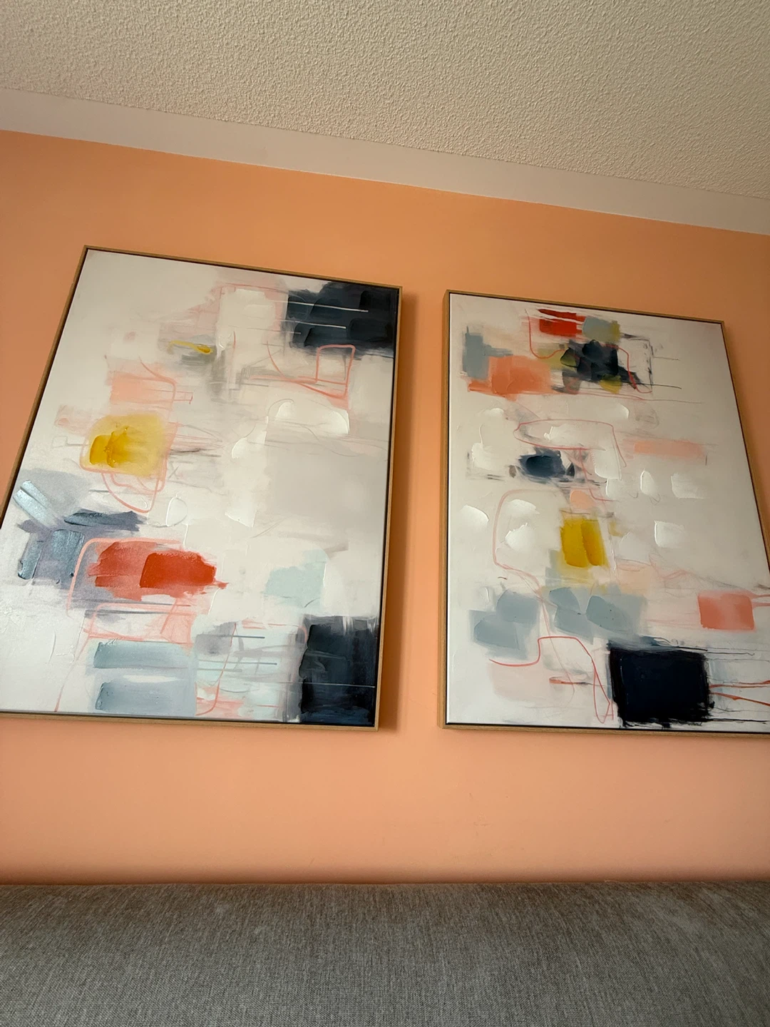 Set of 2 Abstract Canvas Wall Art