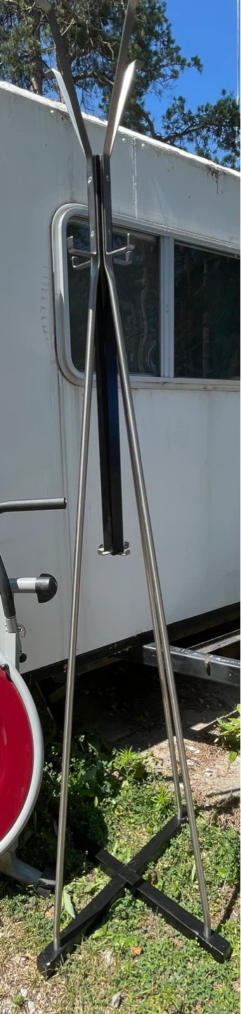 Silver and Black Coat Stand