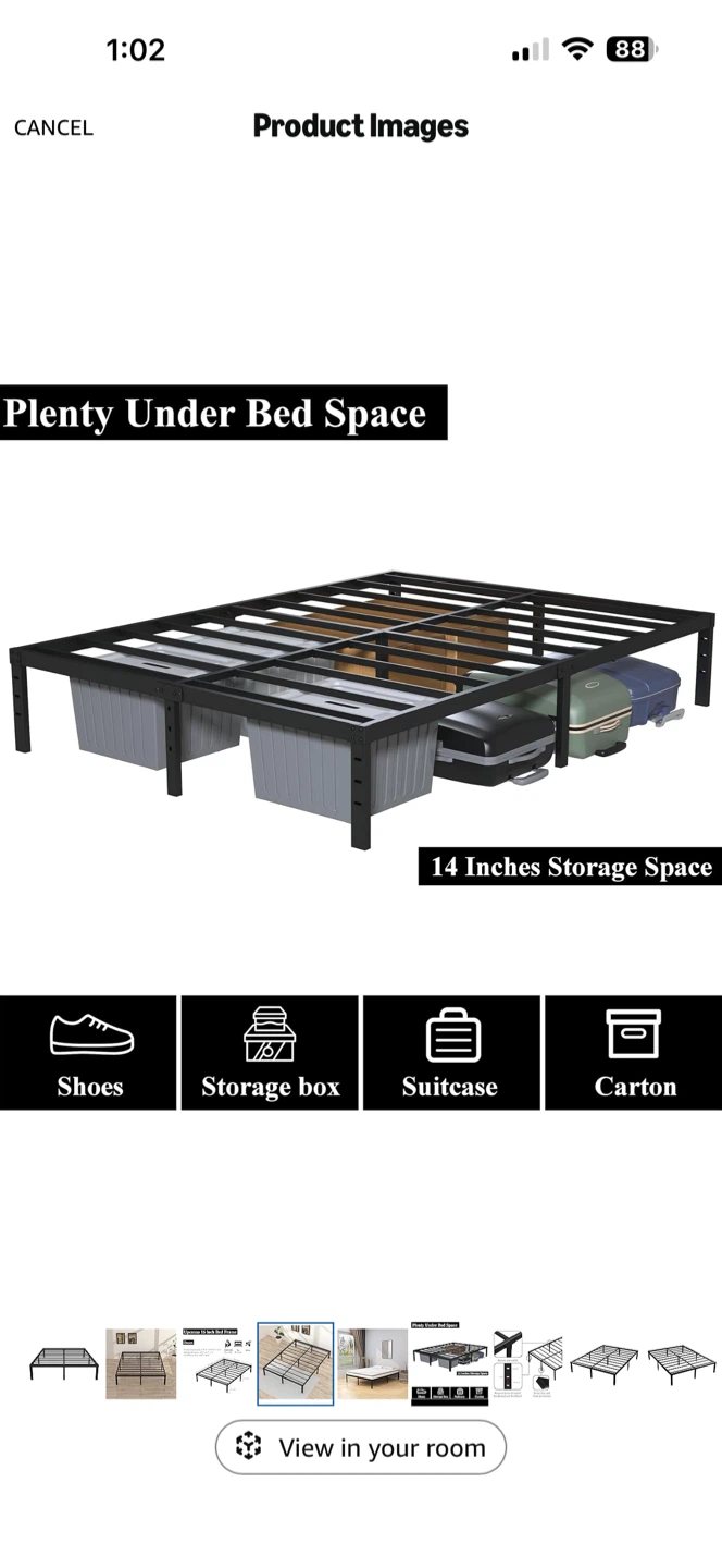 Upcanso Queen 16 inch Metal Bed Frame - photo 2