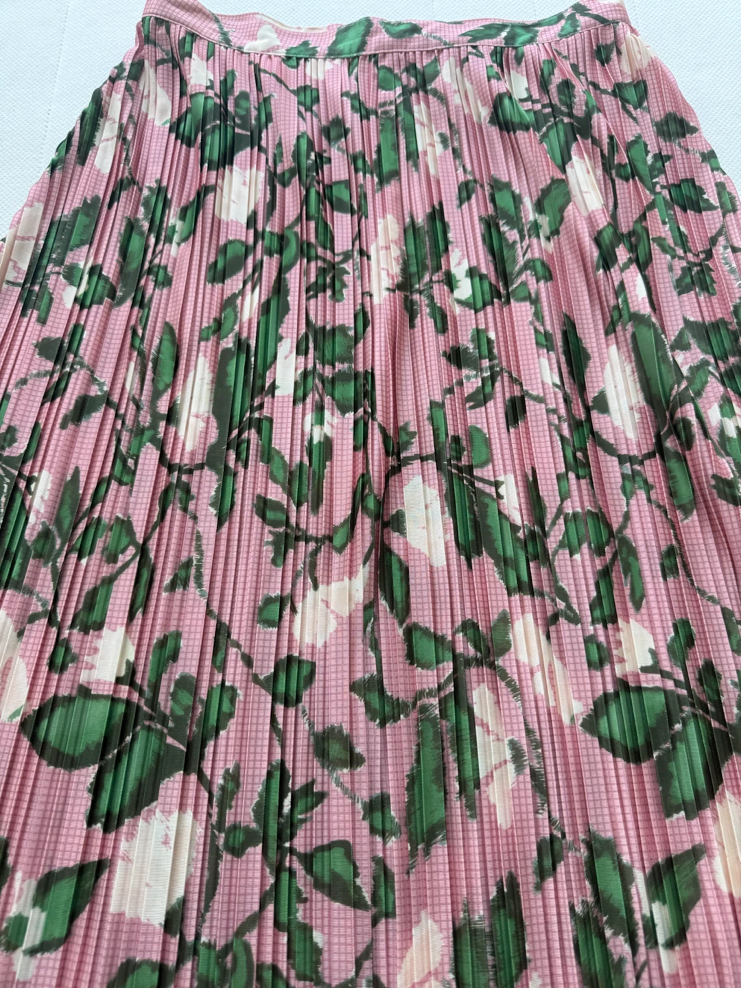 ZARA Pink Floral Pleated Midi Skirt - photo 2
