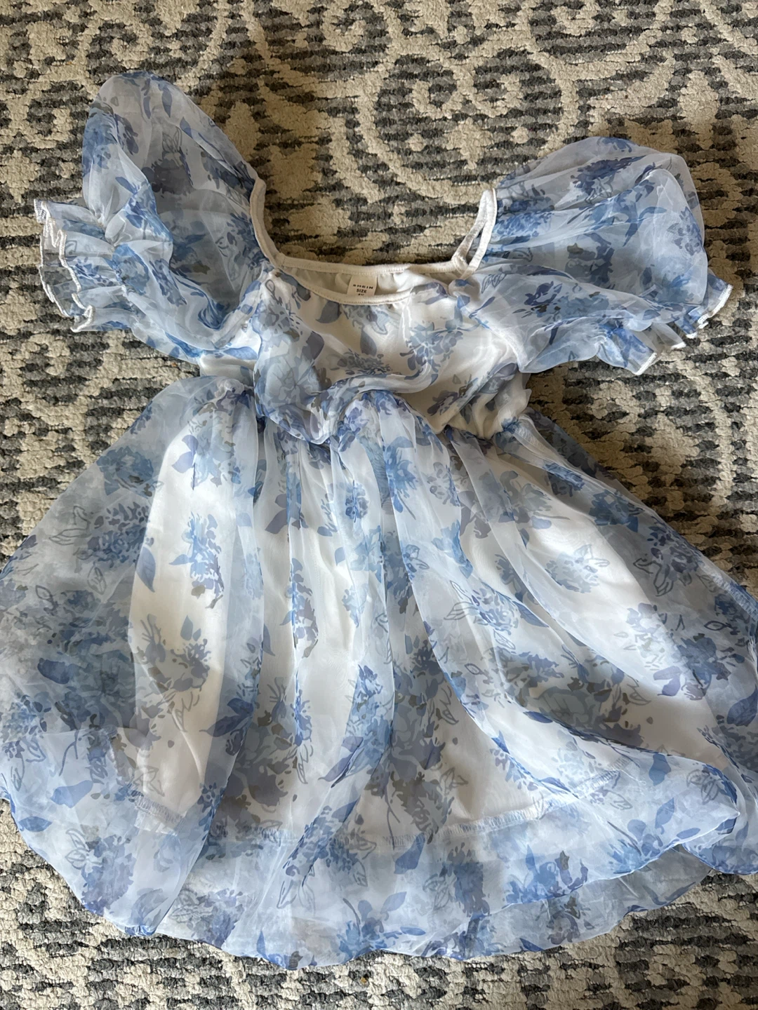 SHEIN Blue Floral Dress - Size 4Y
