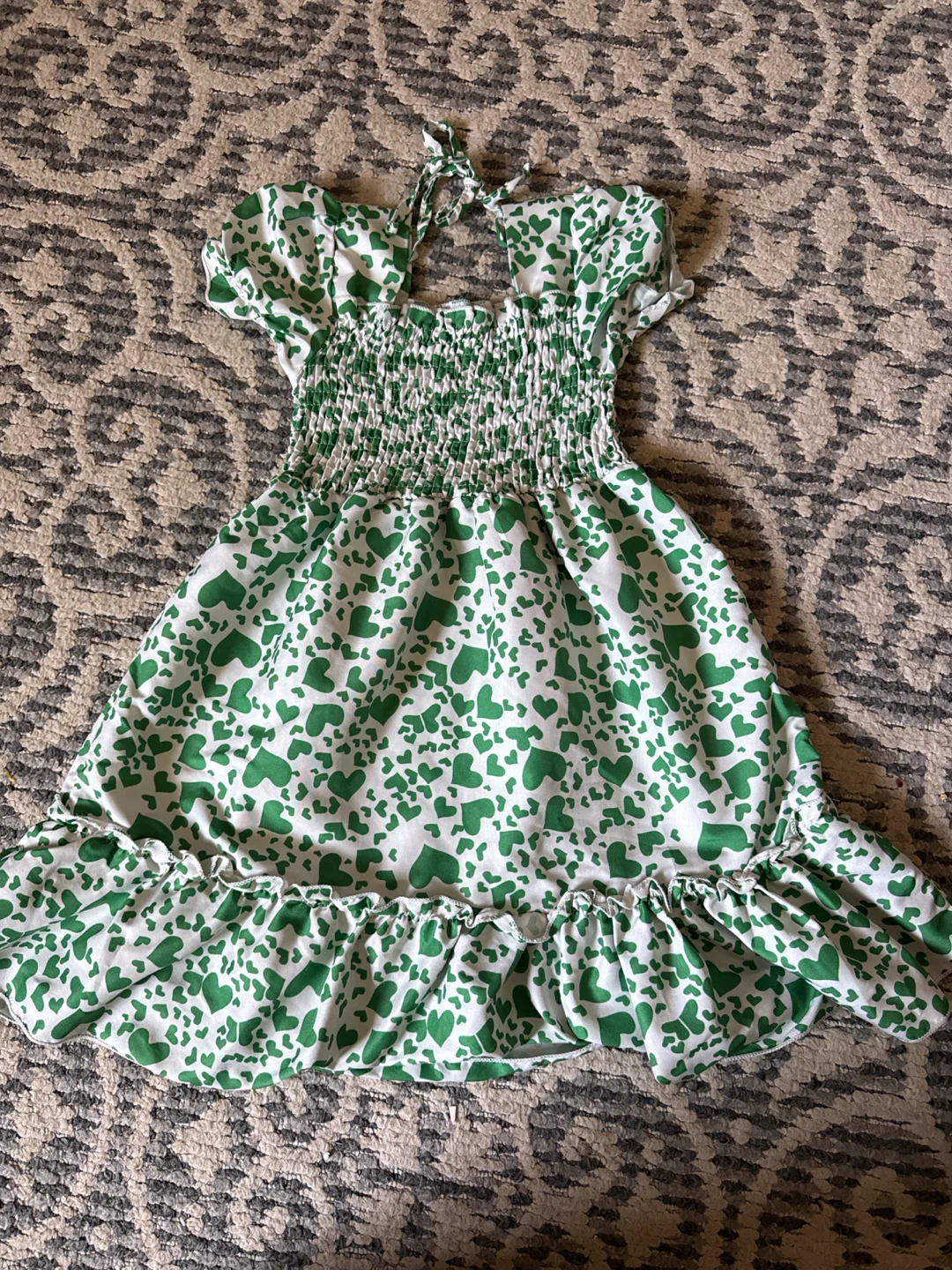 Green Heart Print Dress Size 110