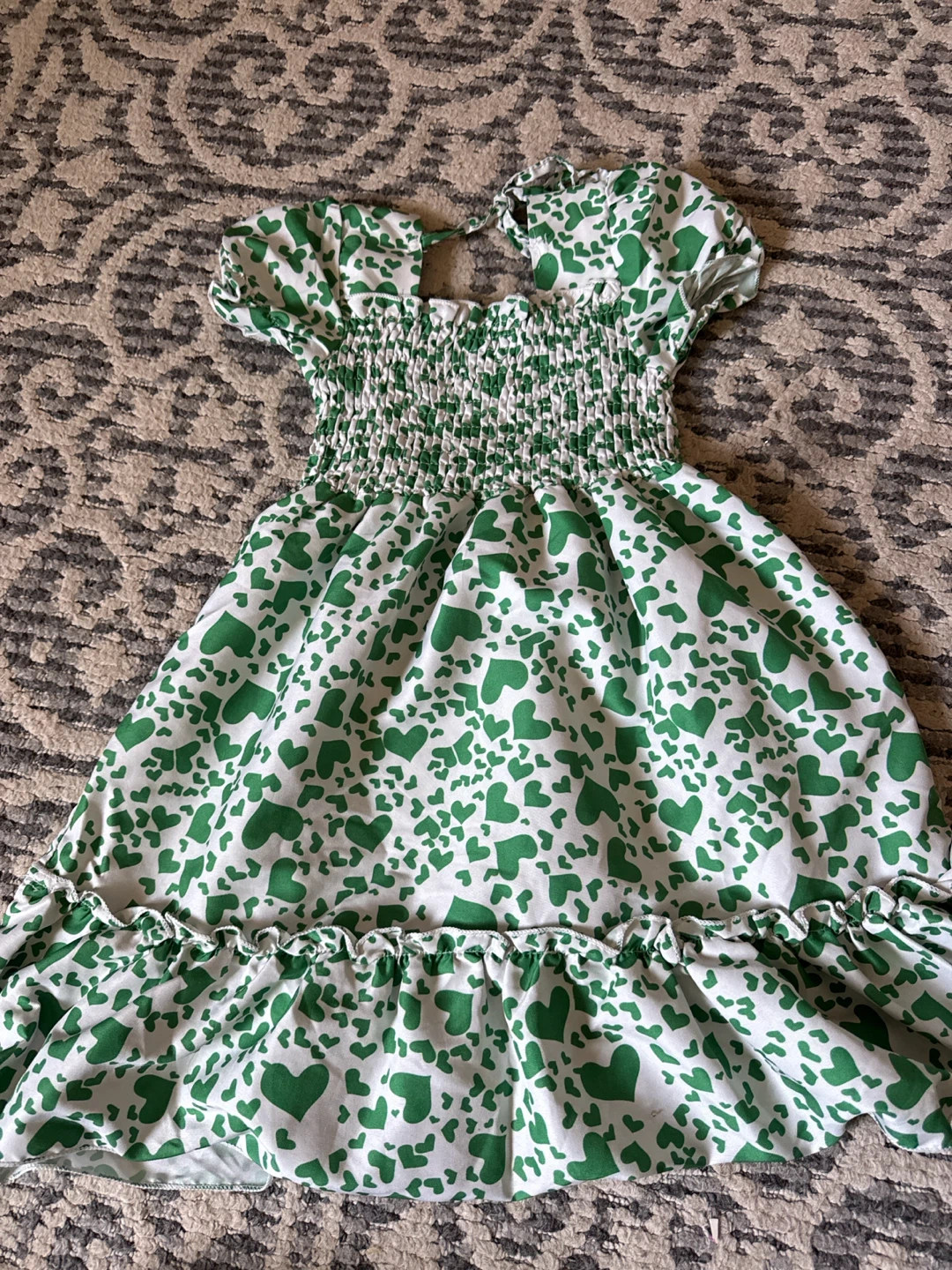 Green Heart Print Dress Size 110 - photo 2