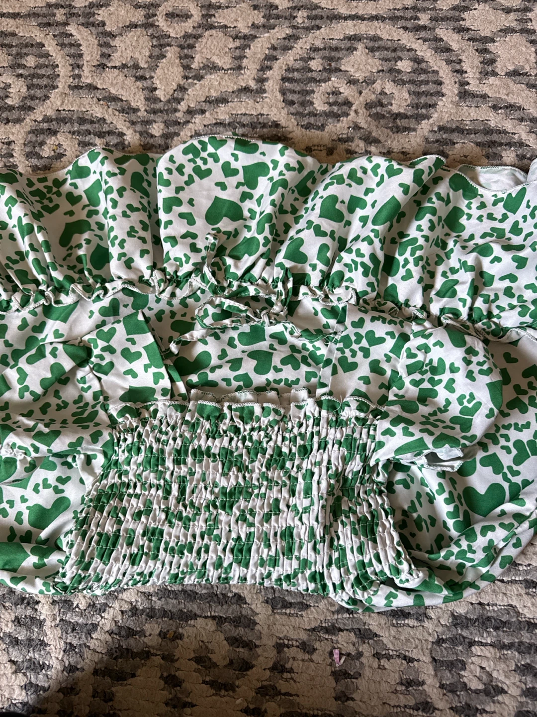 Green Heart Print Dress Size 110 - photo 3